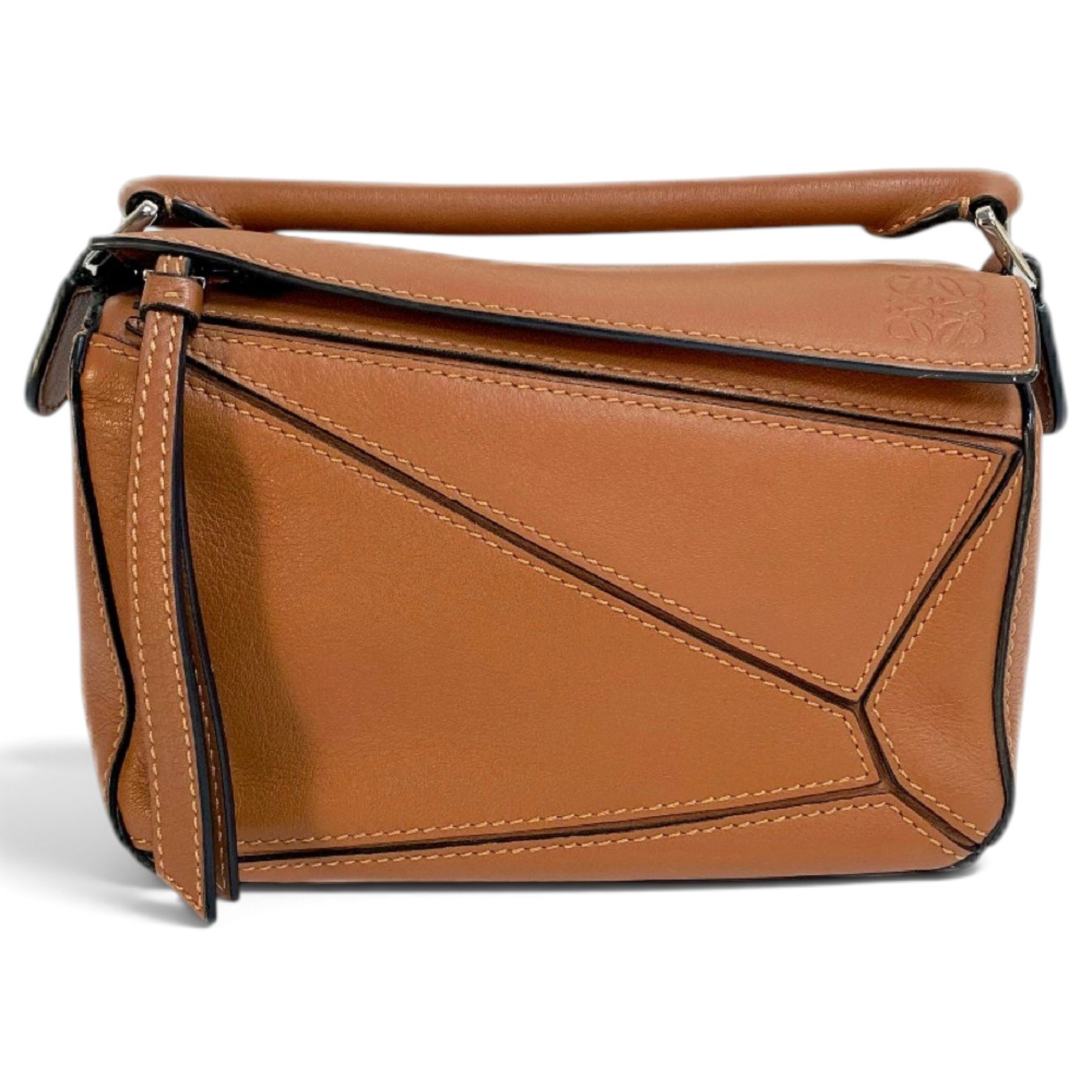 Puzzle leather handbag