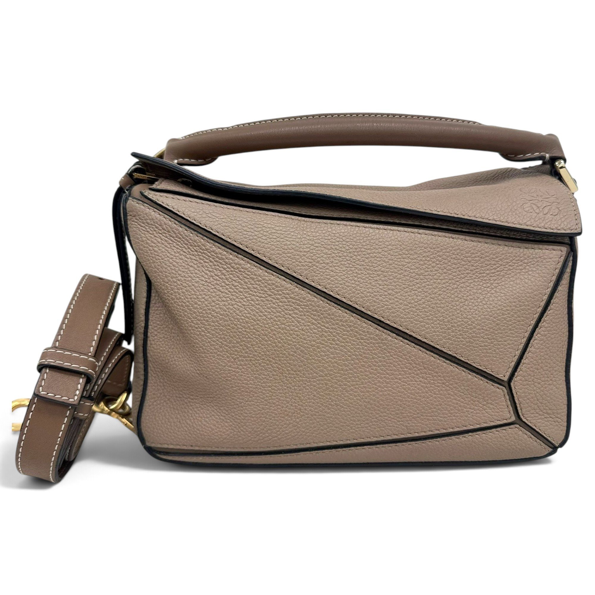 Puzzle leather handbag