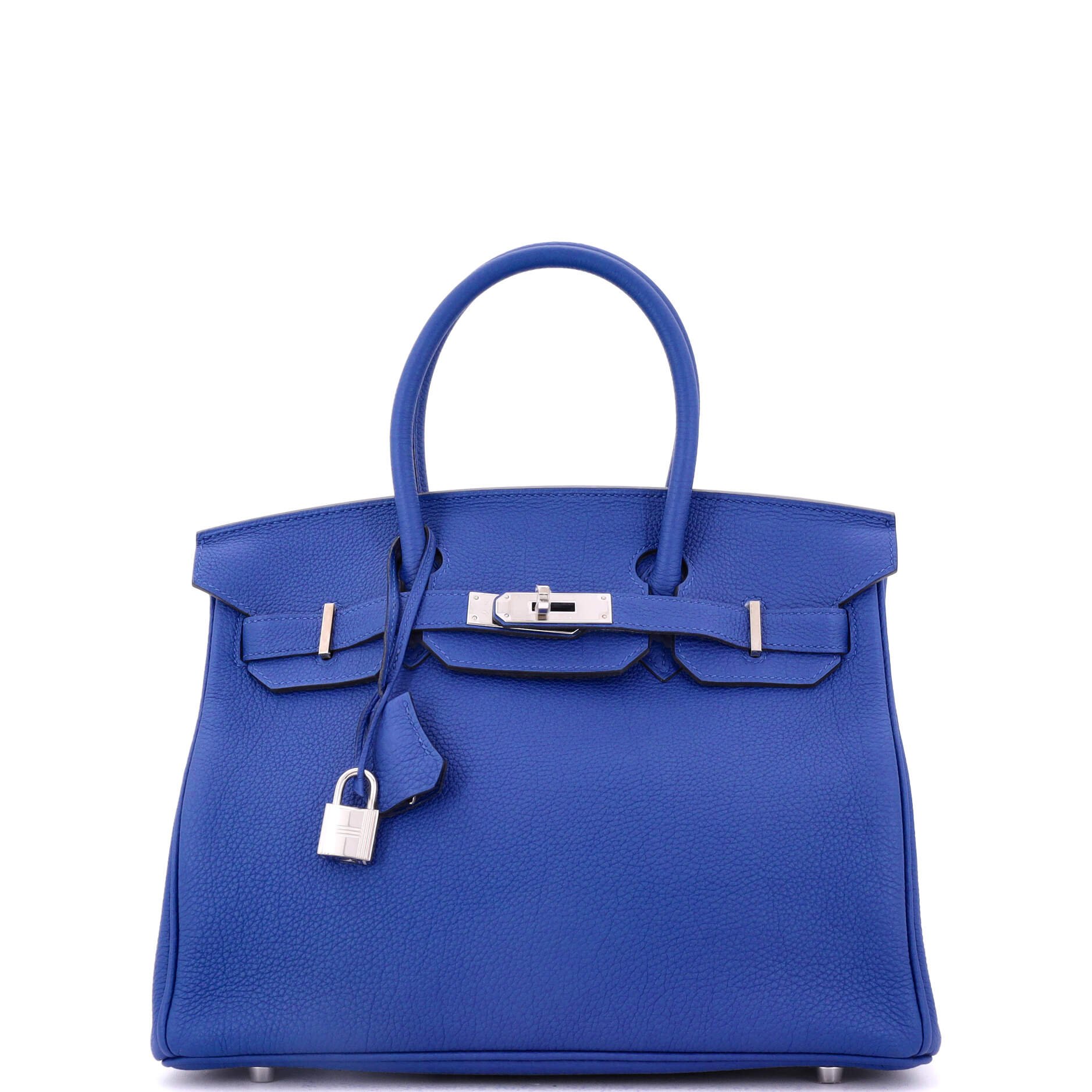 Hermes Birkin Handbag Bleu Royal Togo with Palladium Hardware 30