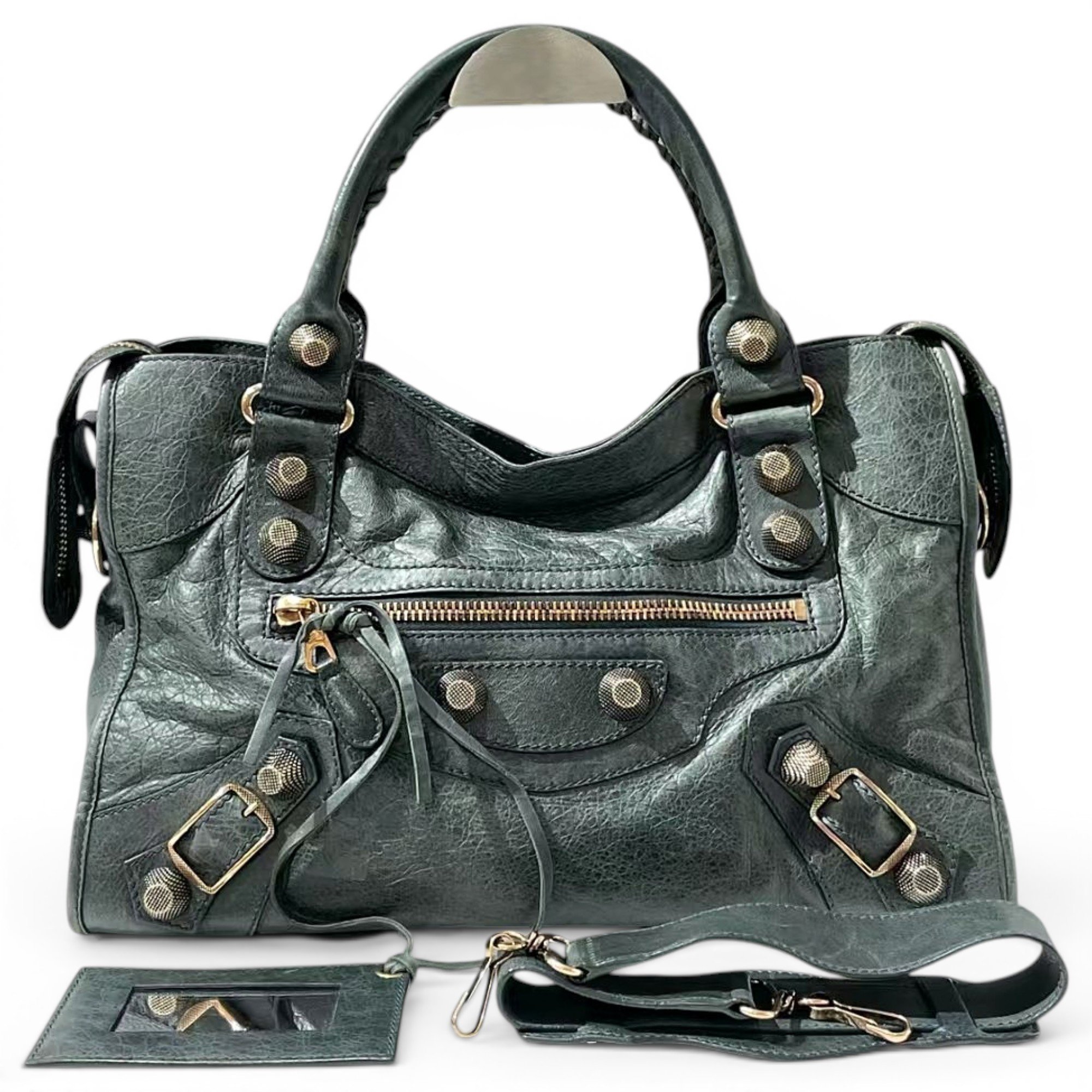 City leather handbag