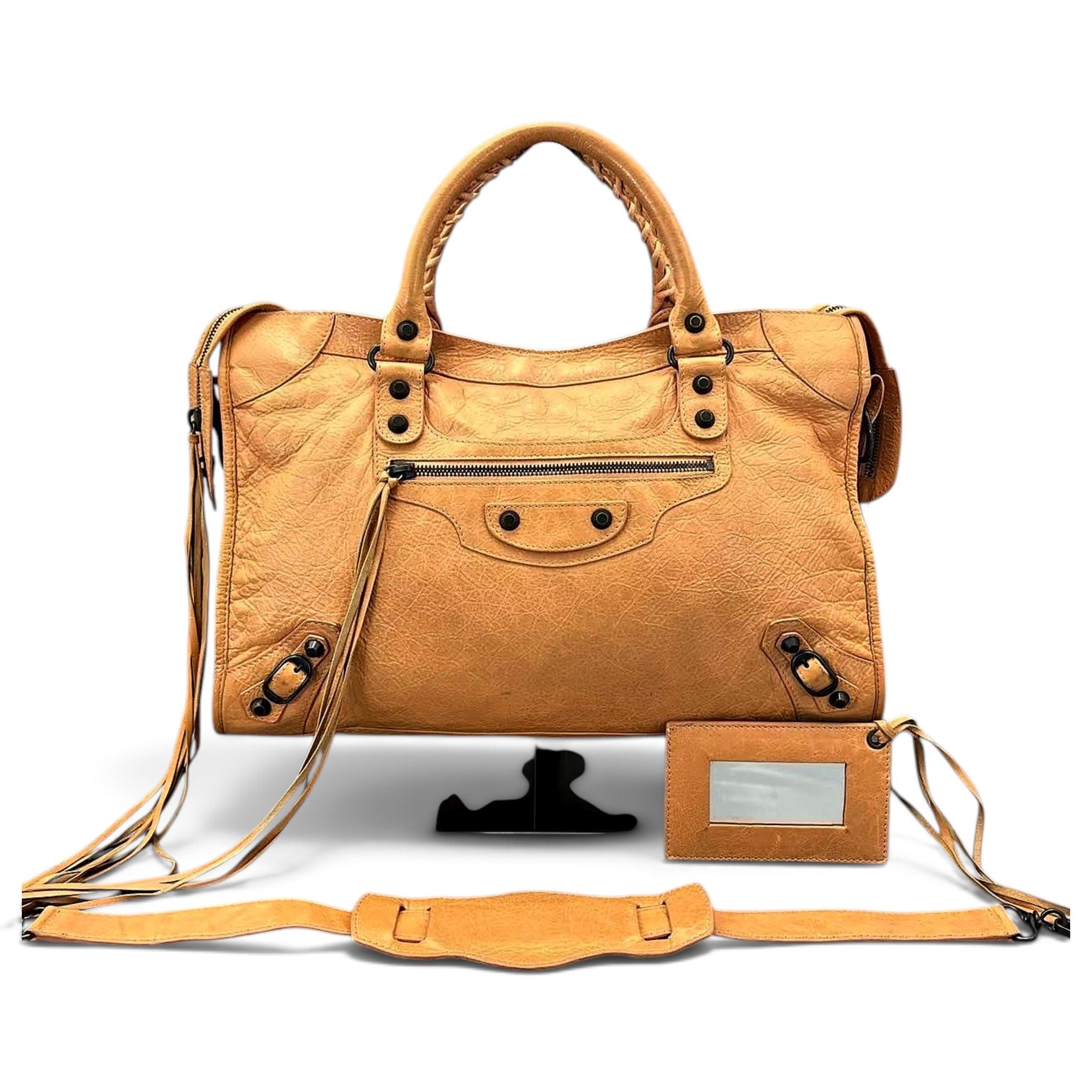 City leather handbag