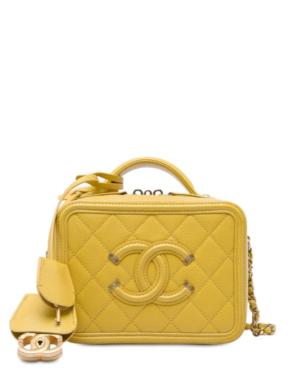 2019 Small Caviar CC Filigree Vanity Case satchel