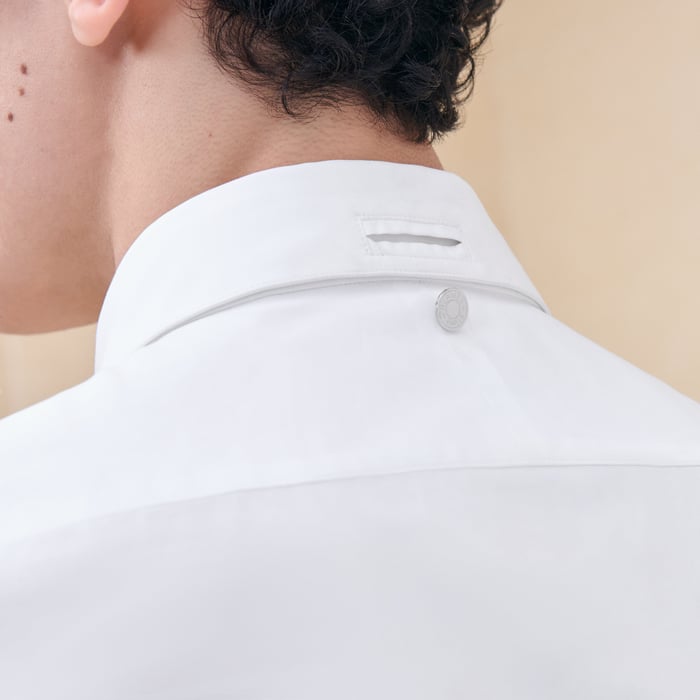 Blanc Sporty Fit Shirt With Leather Tab
