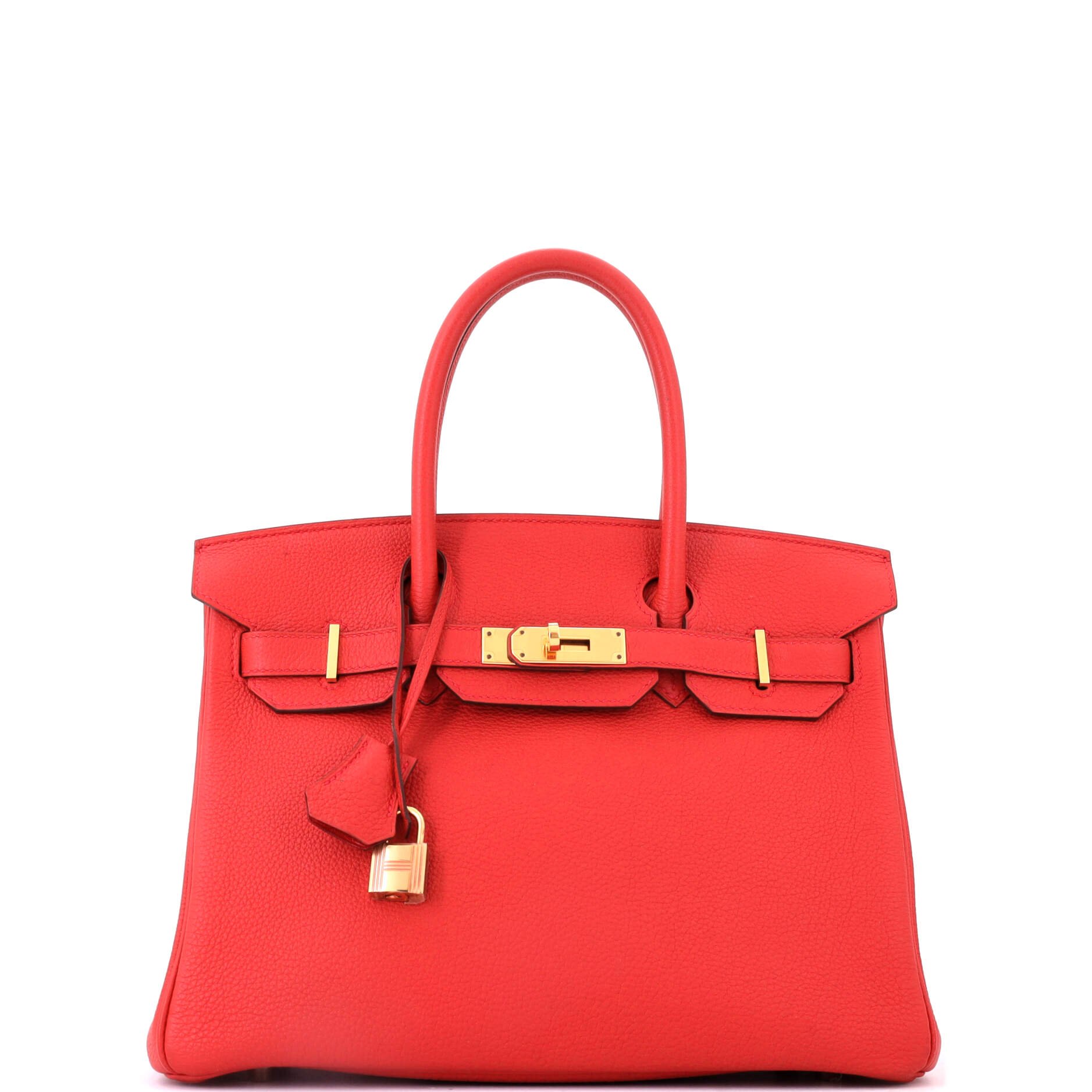 Birkin Handbag Geranium Togo with Gold Hardware 30