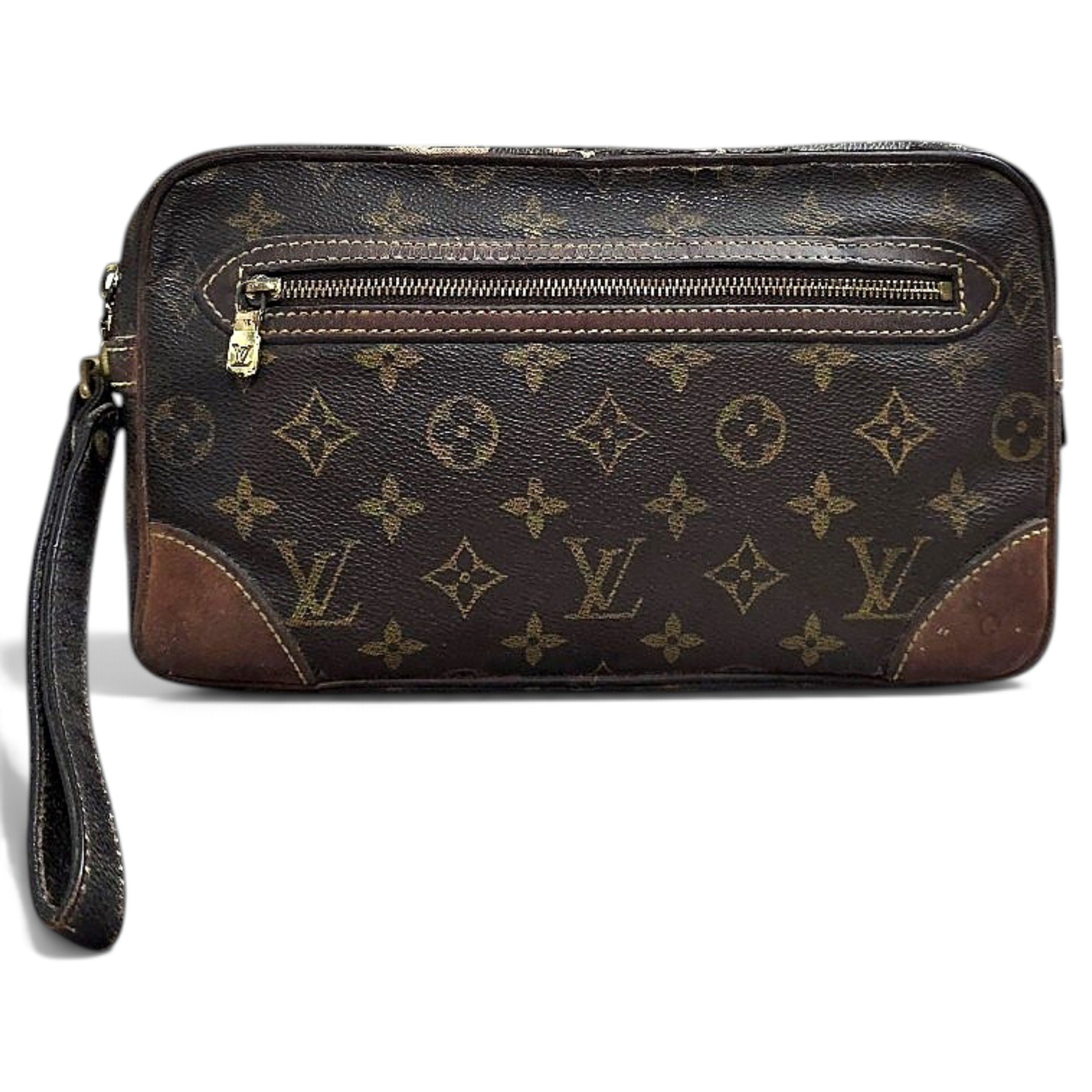 Leather clutch bag