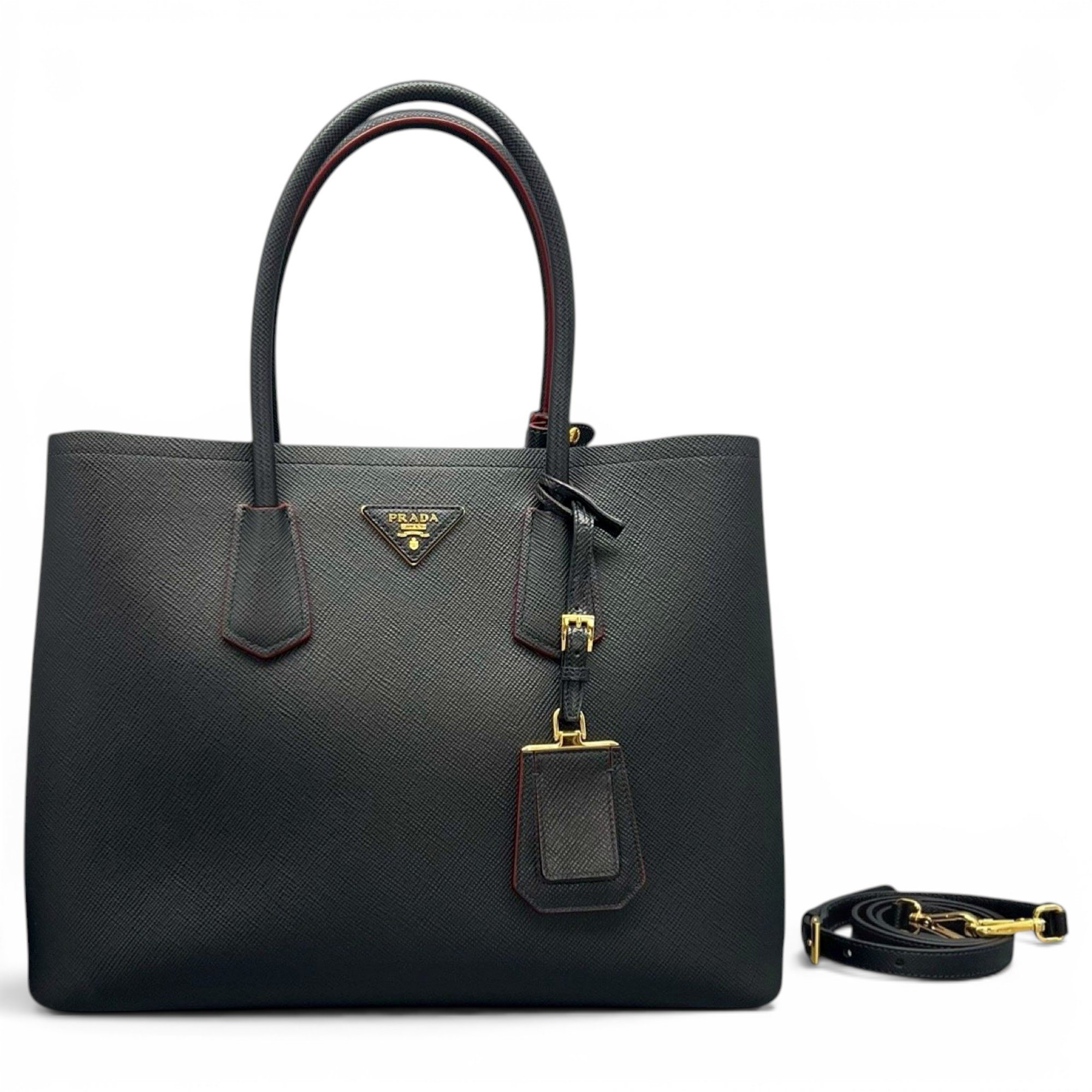Double leather tote