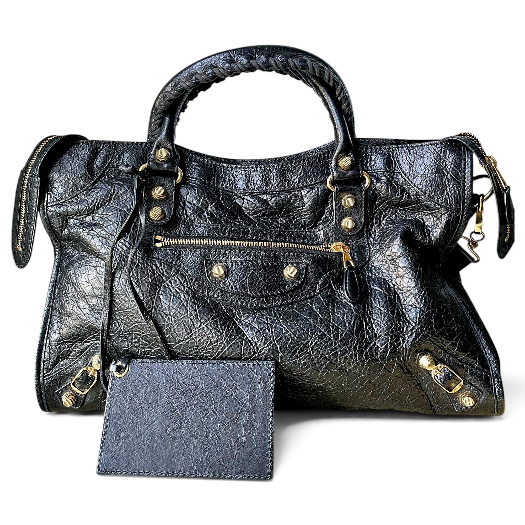 City leather handbag