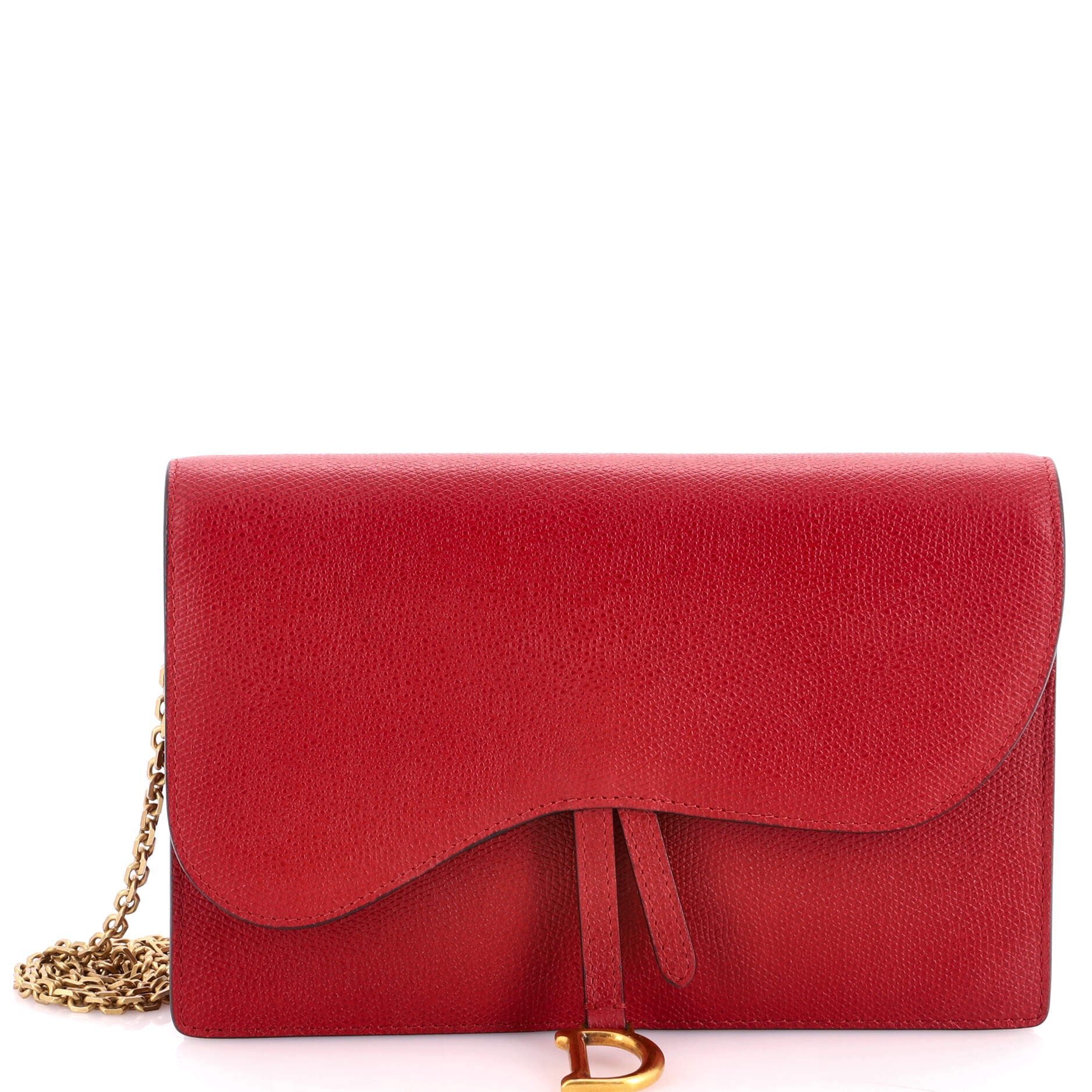 Saddle Chain Clutch Leather