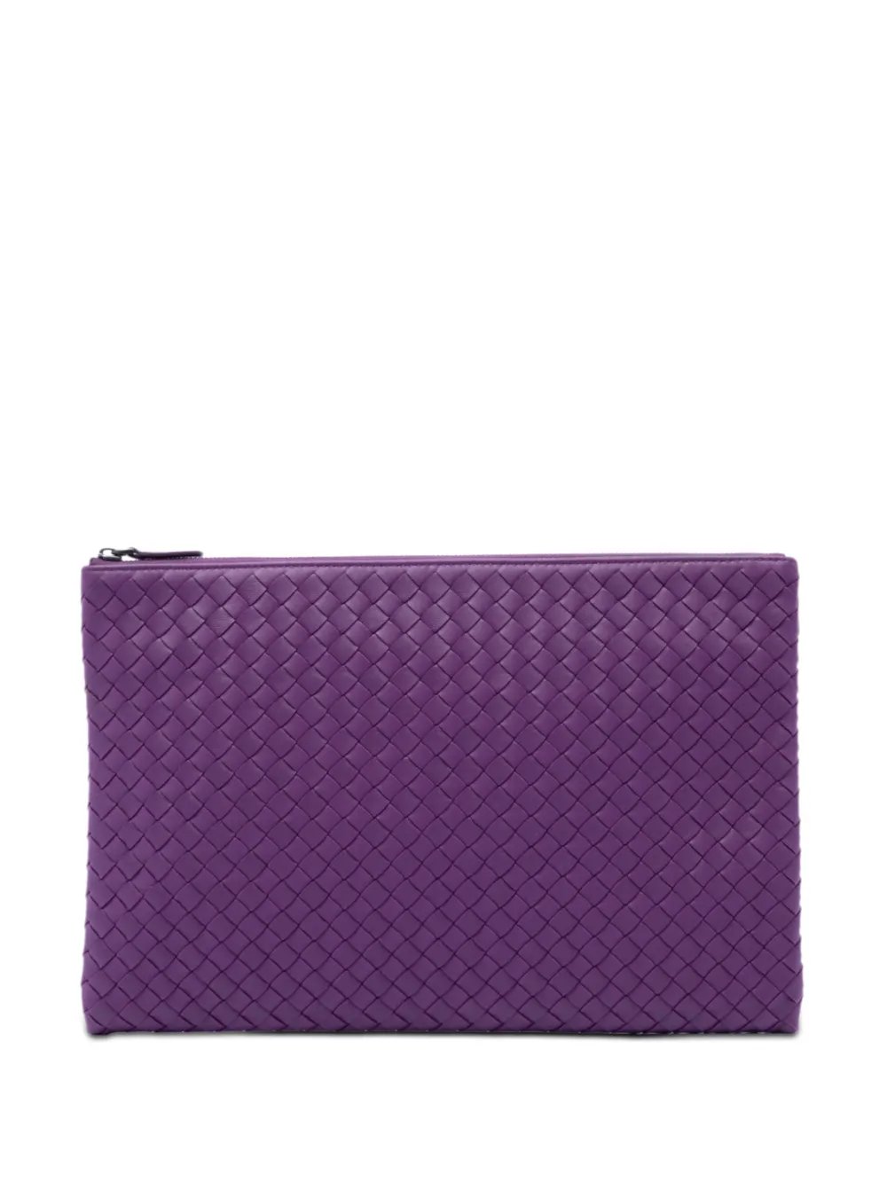 2012-2026 Large Nappa Intrecciato Flat Zip Biletto Pouch clutch bag