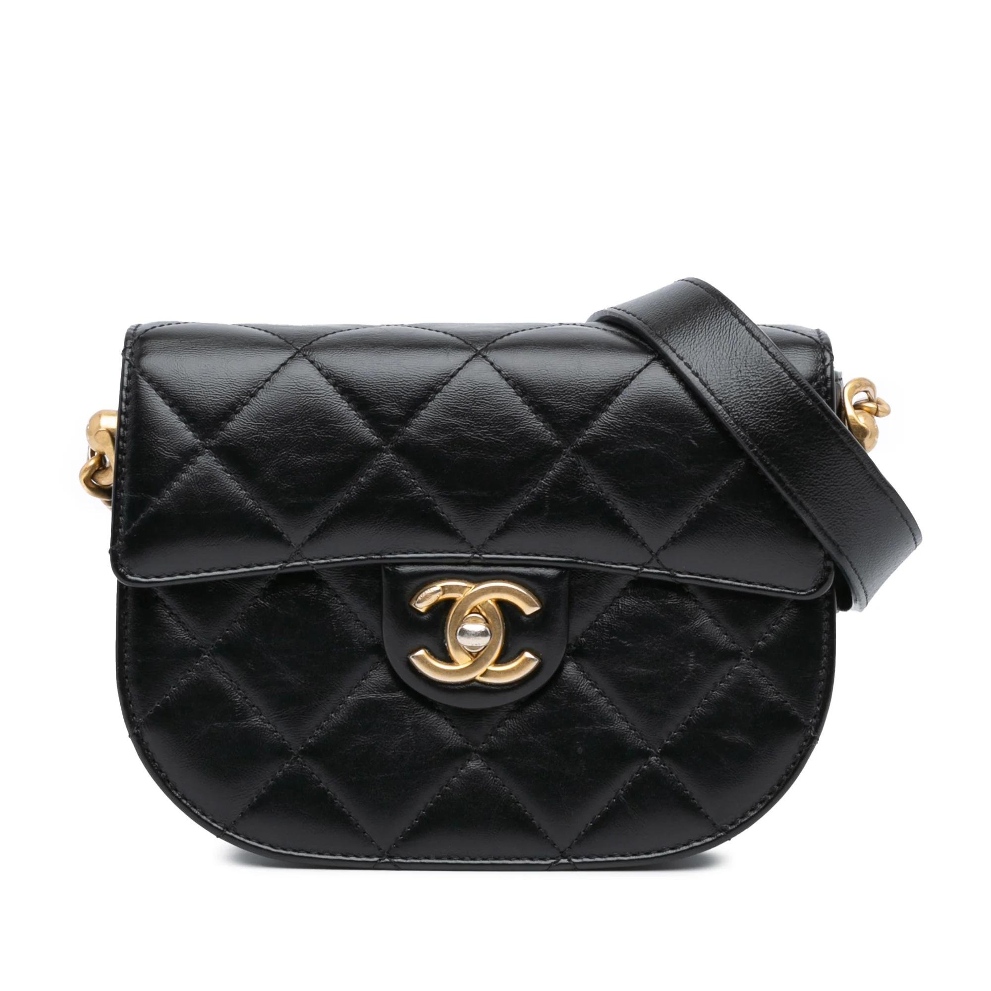 Wallet On Chain Boy Half Flap leather handbag