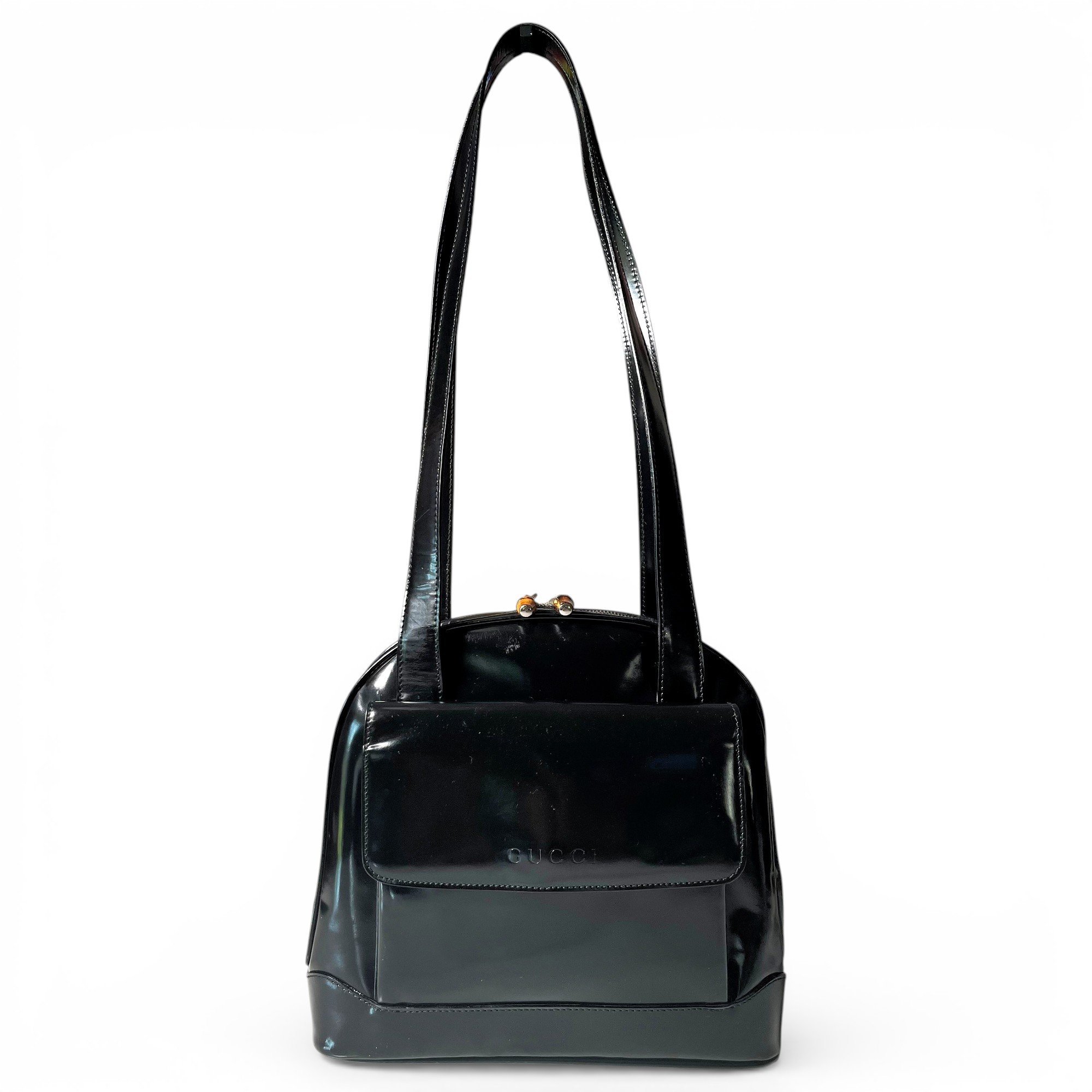 Patent leather handbag