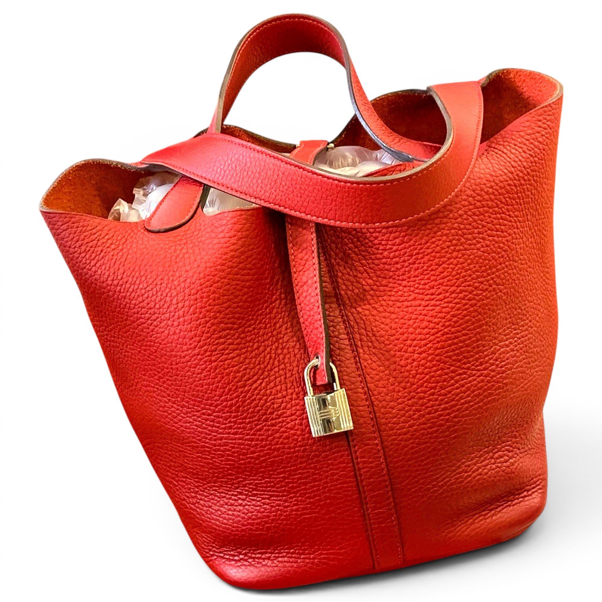 Picotin leather tote