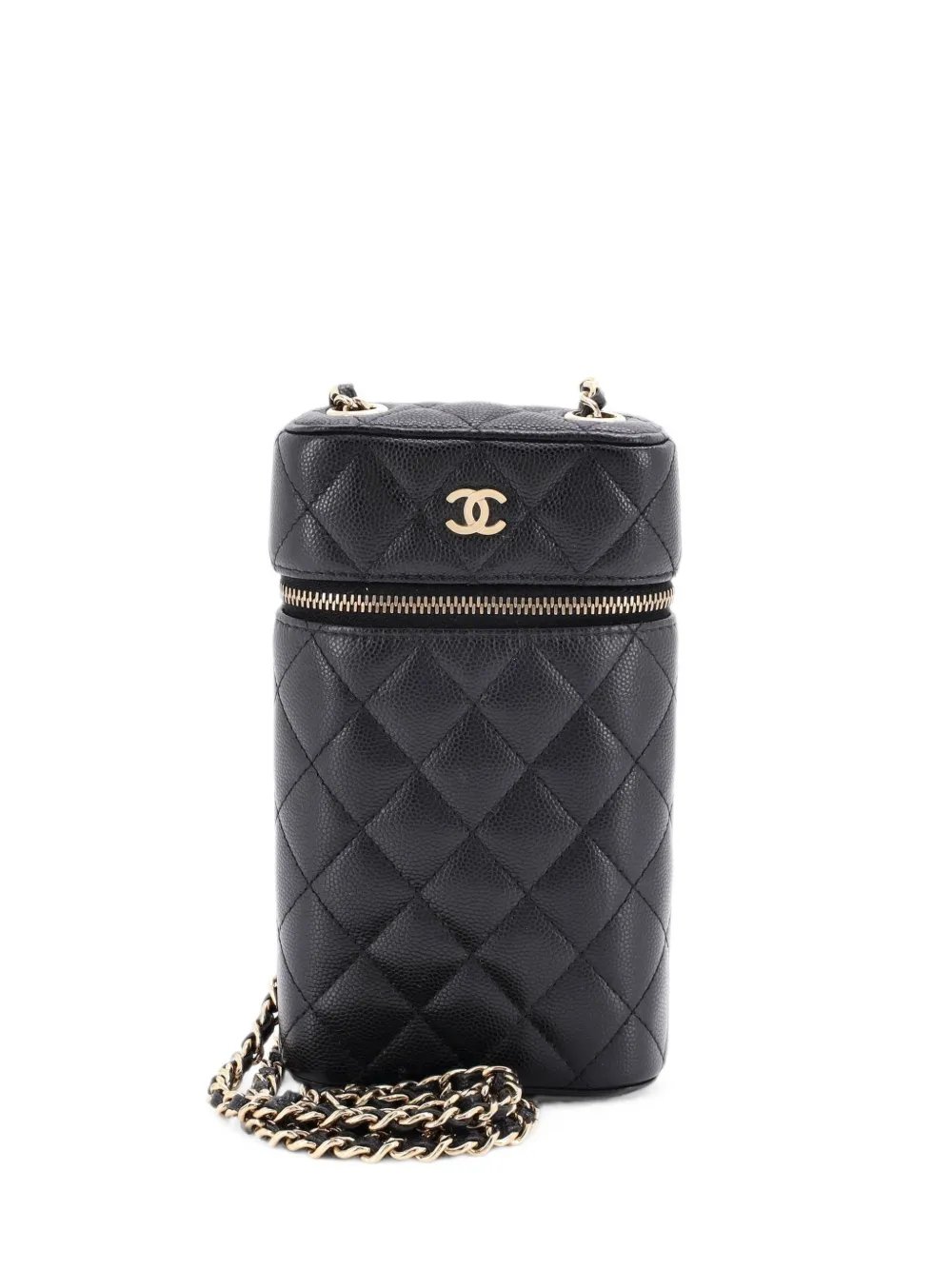 Classic Vanity Phone Holder with Chain Quilted Caviar clutch bag