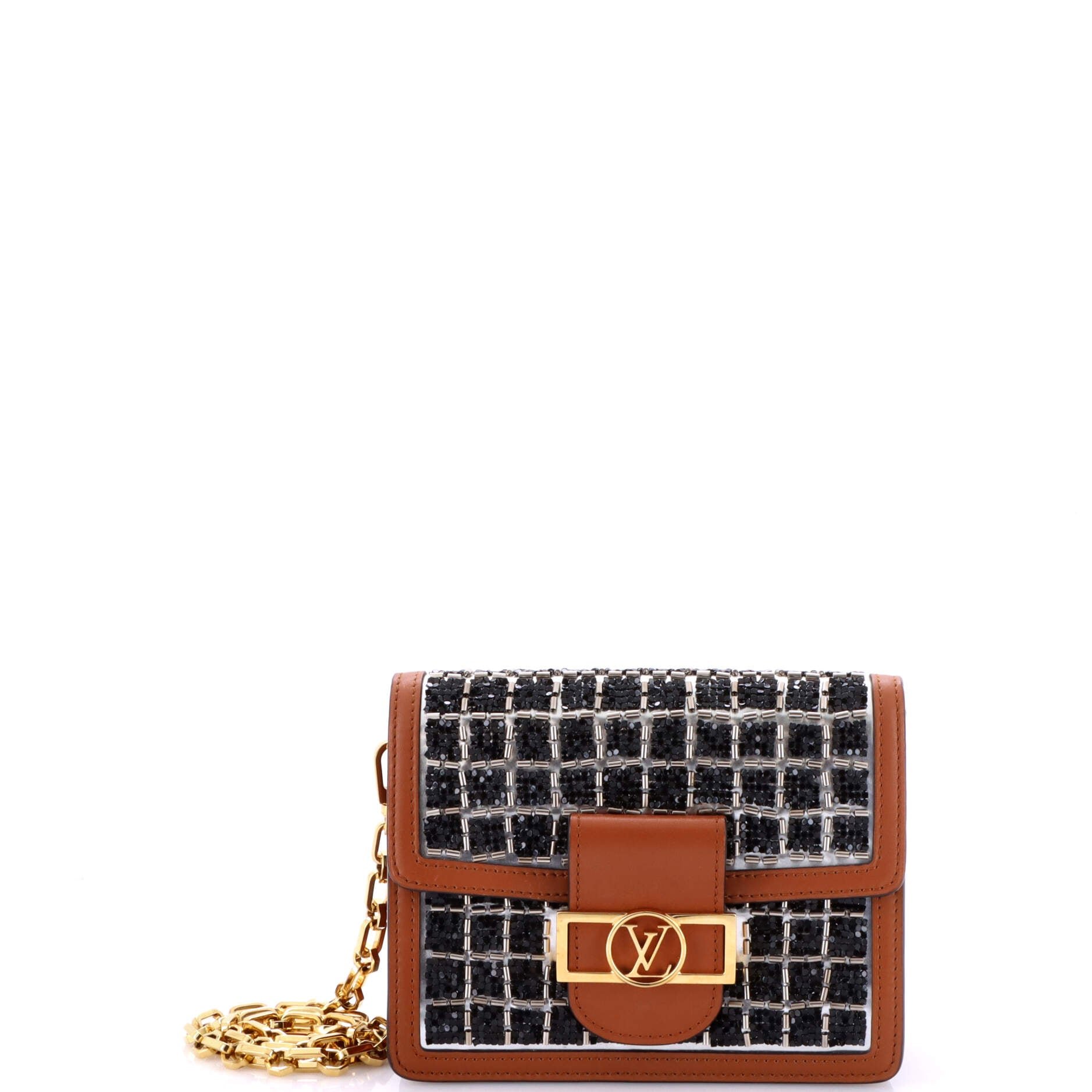 Louis Vuitton Dauphine Shoulder Bag Beaded Tweed Mini