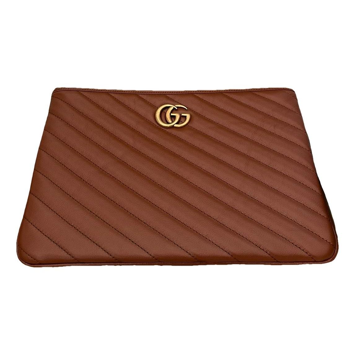 Leather clutch bag