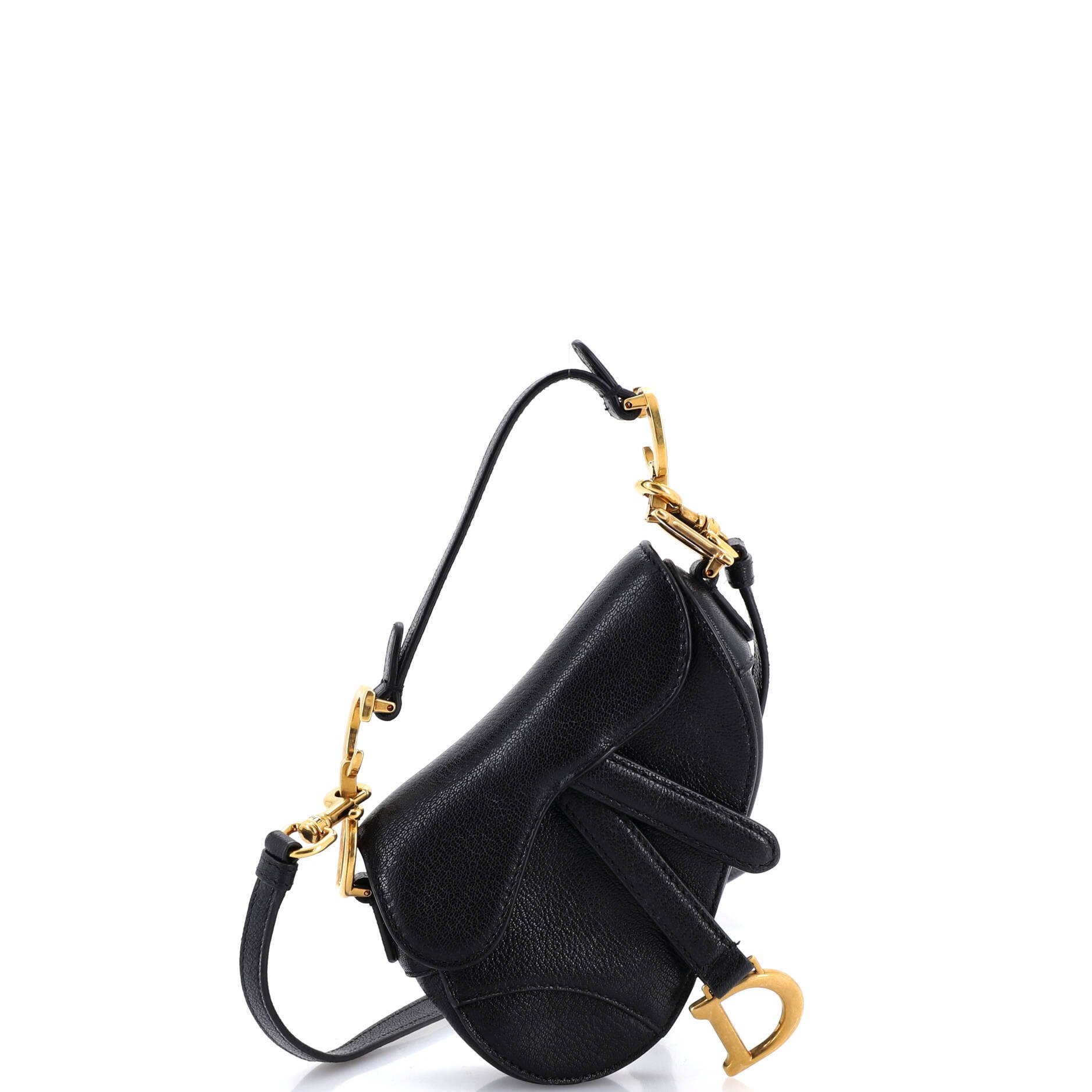Saddle Handbag with Strap Leather Micro