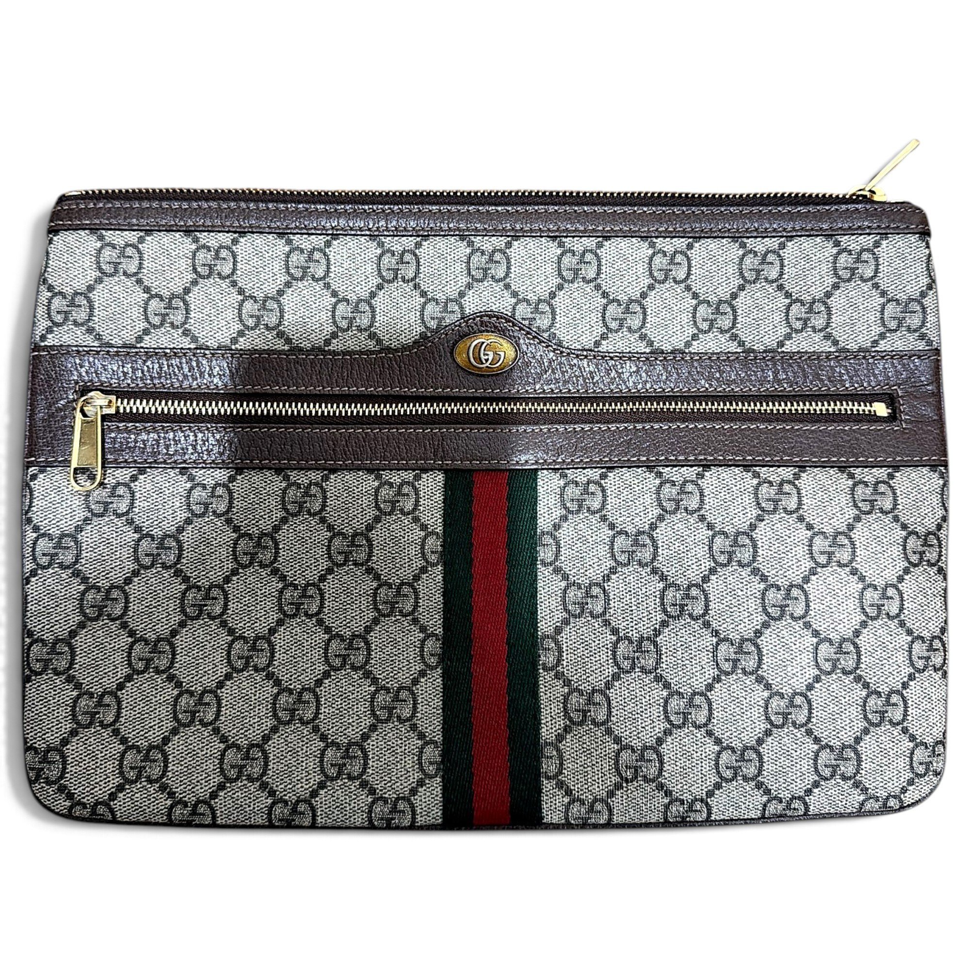 Ophidia leather clutch bag