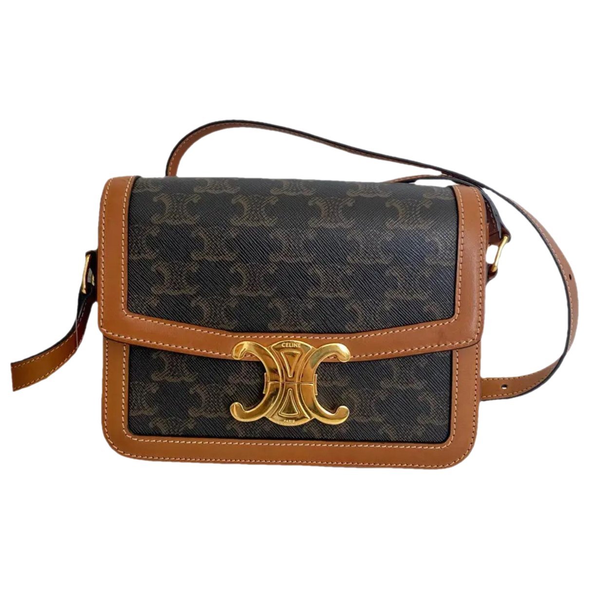 Triomphe vinyl crossbody bag