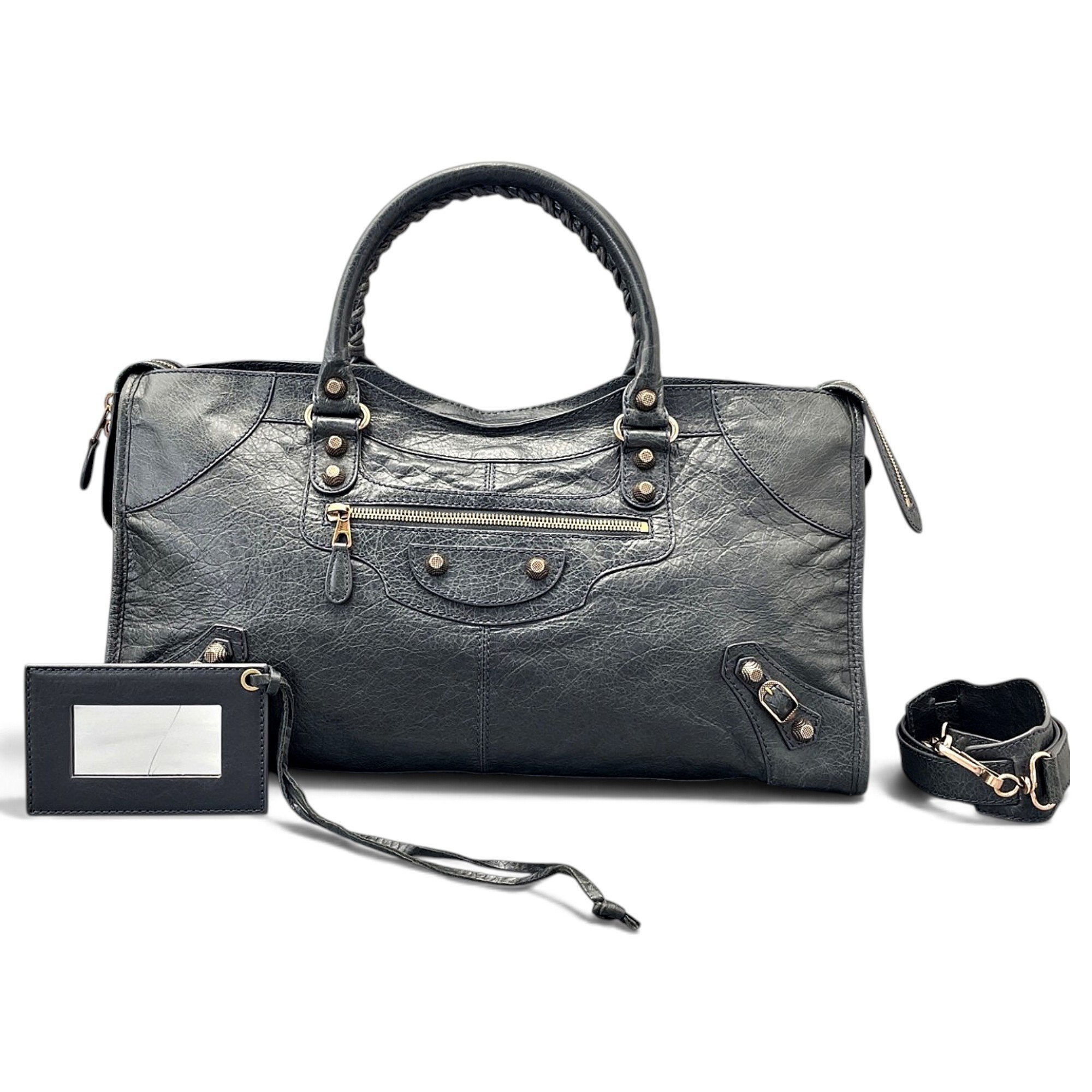 Classic Metalic leather handbag