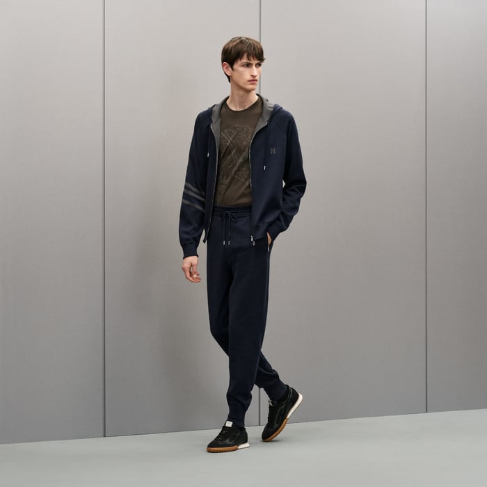 Bleu Nuit "H Golf" Reversible Zipped Jacket