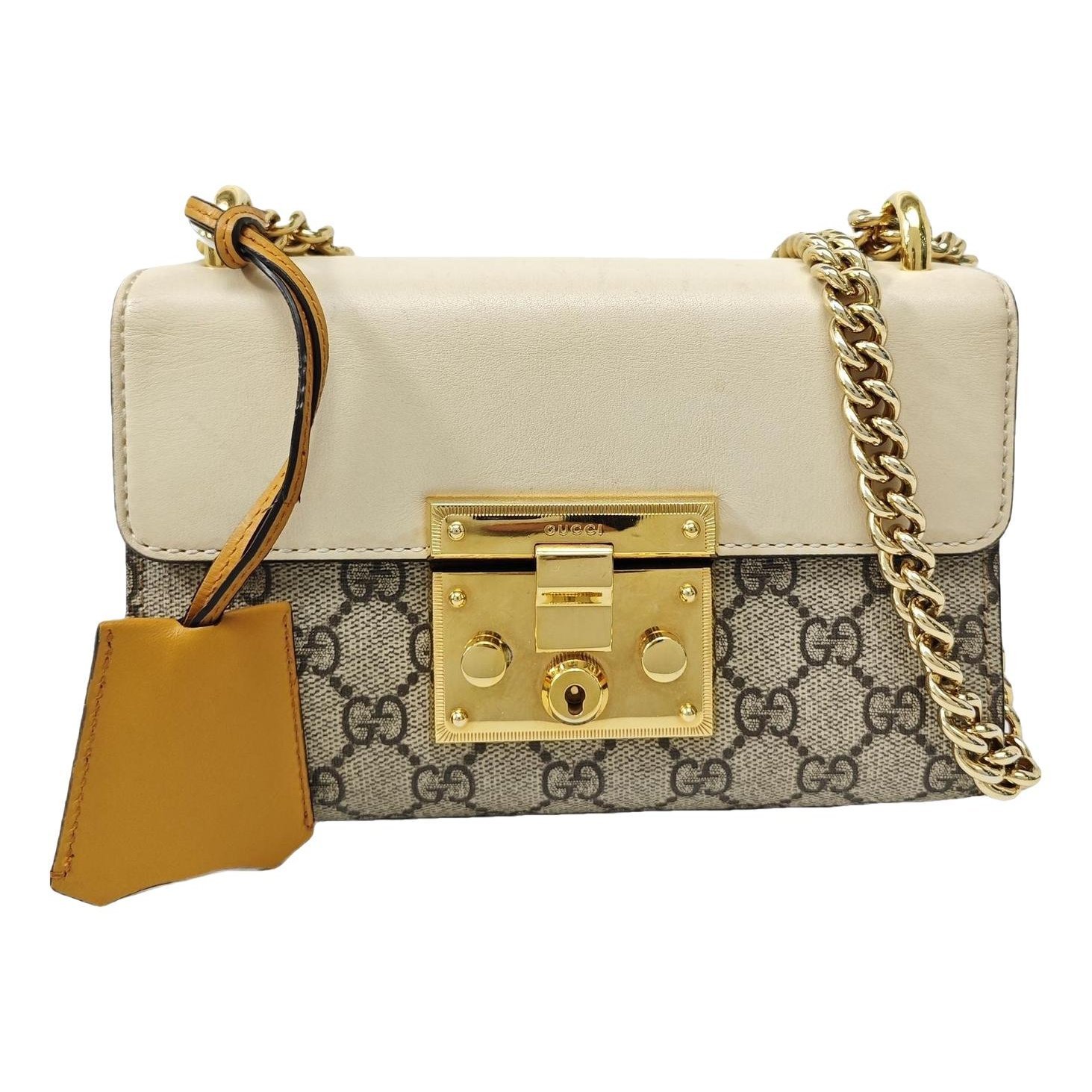 Padlock leather handbag