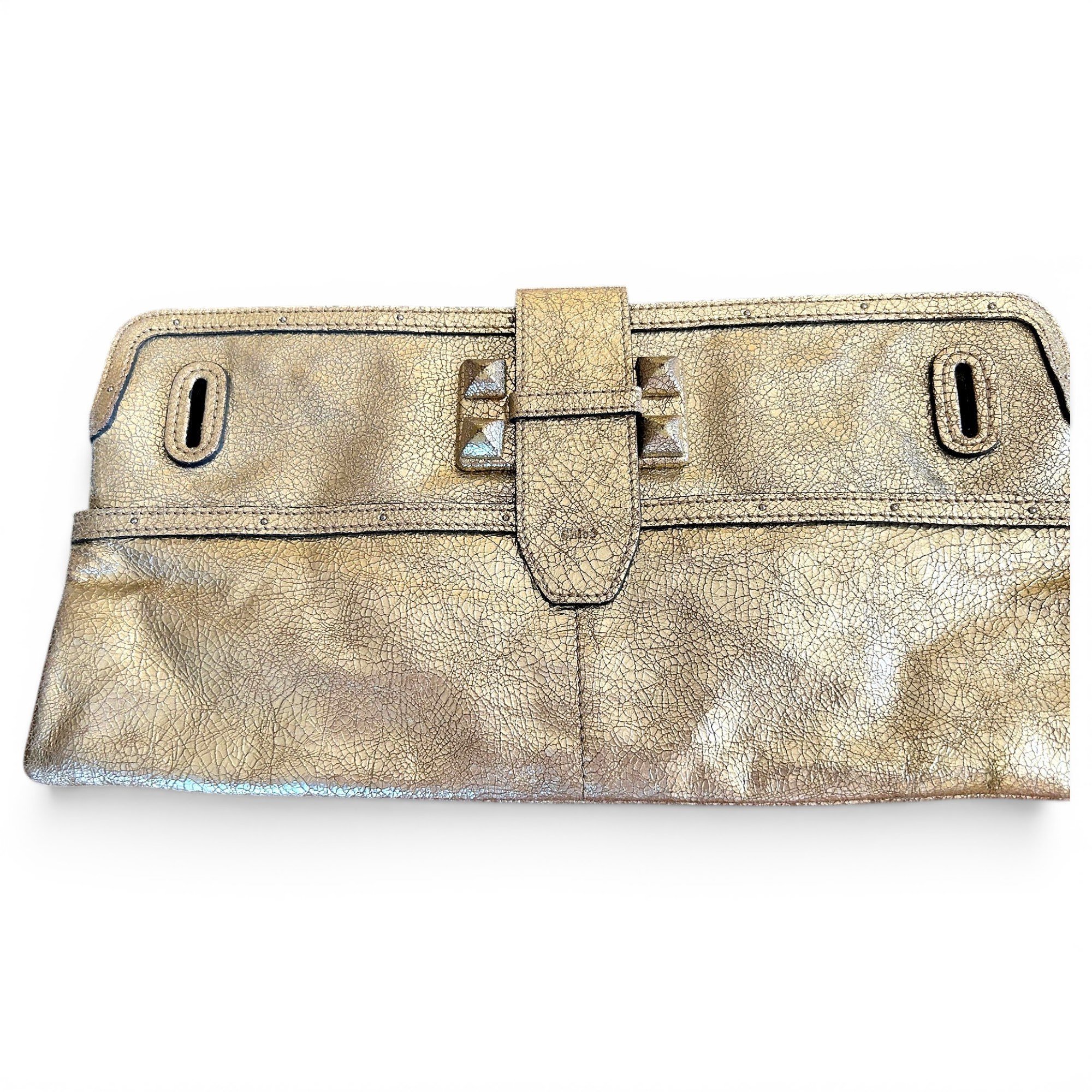 Leather clutch bag