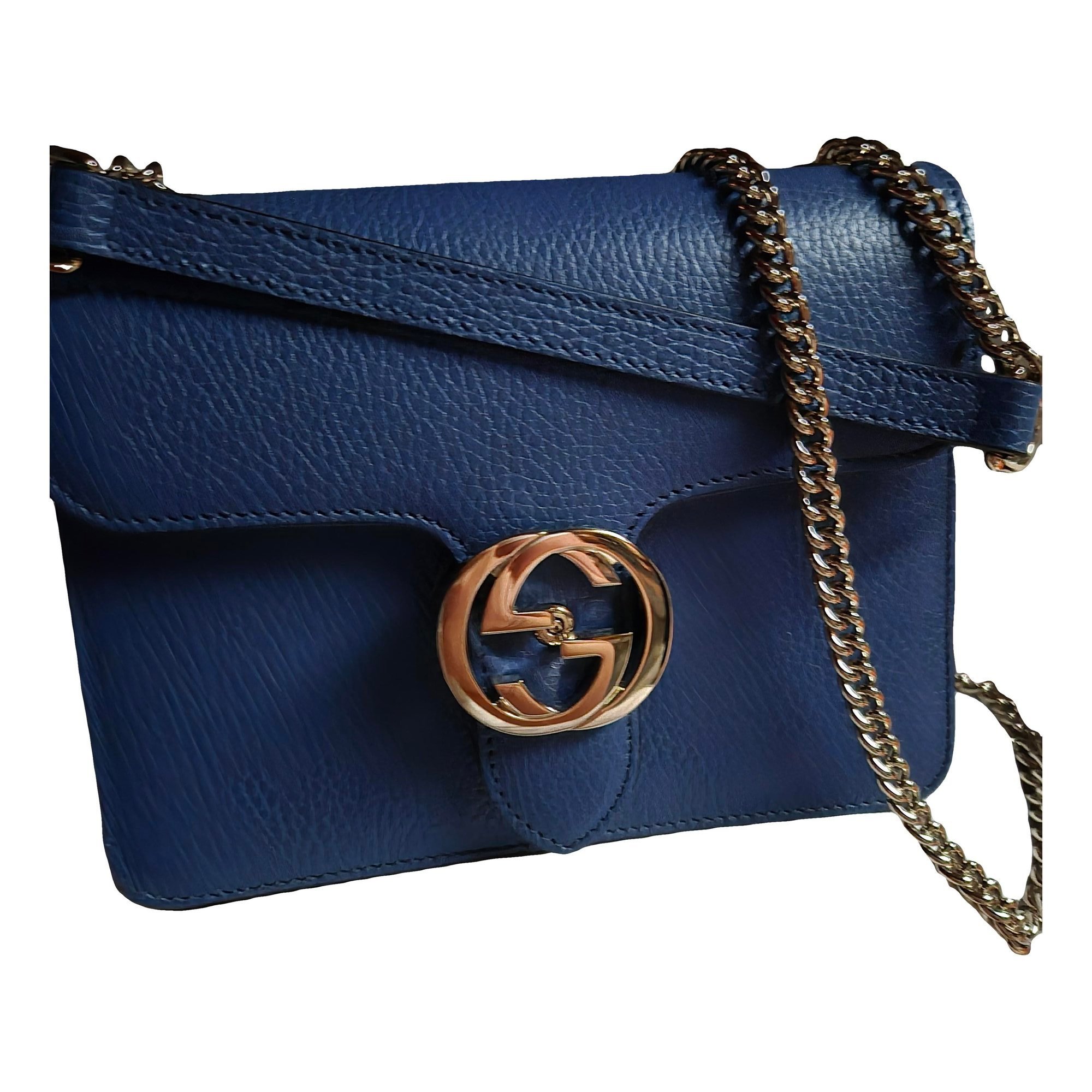 Interlocking leather handbag
