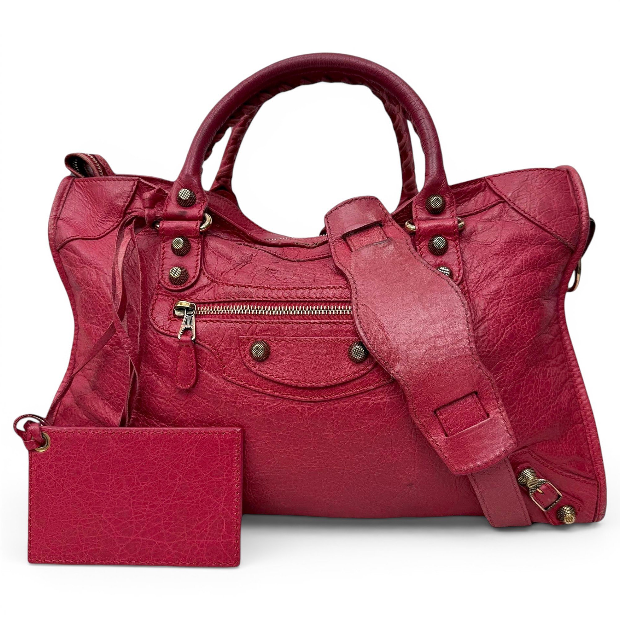City leather handbag