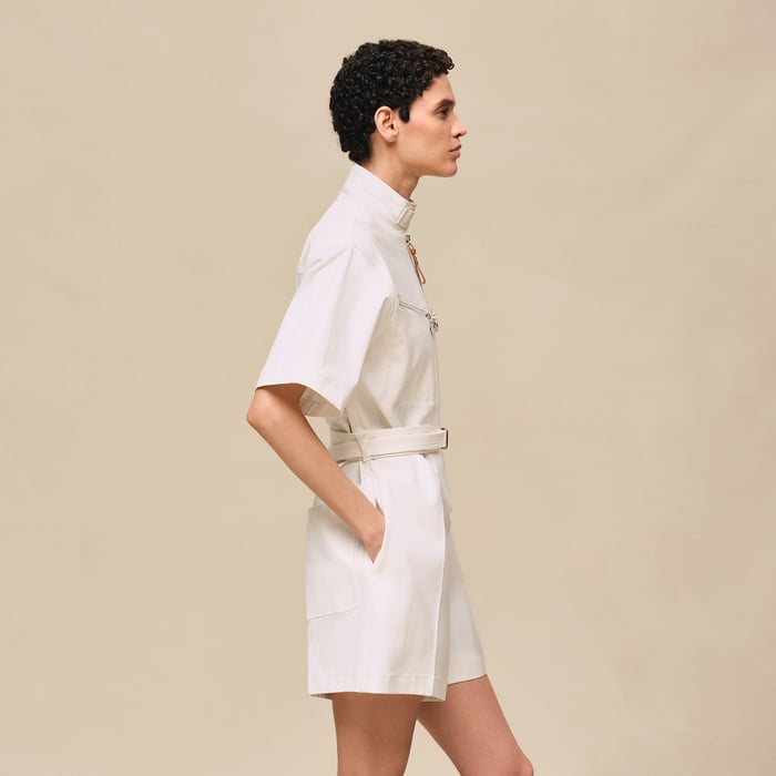 Blanc Naturel Double Cotton Twill Jumpsuit