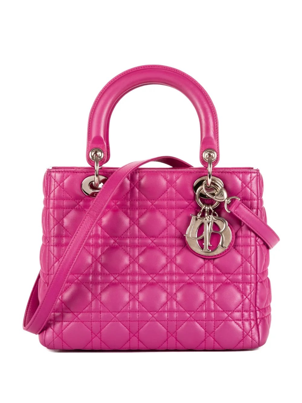  Lady Dior Medium quilted charm tote bag