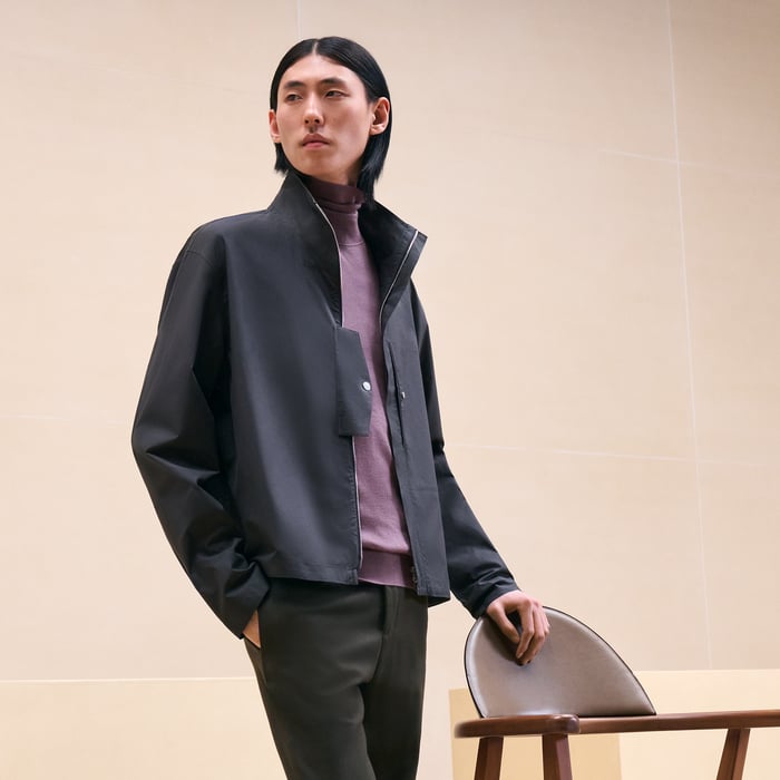 Anthracite "Poche a Cheval" Boxy Fit Jacket Shirt