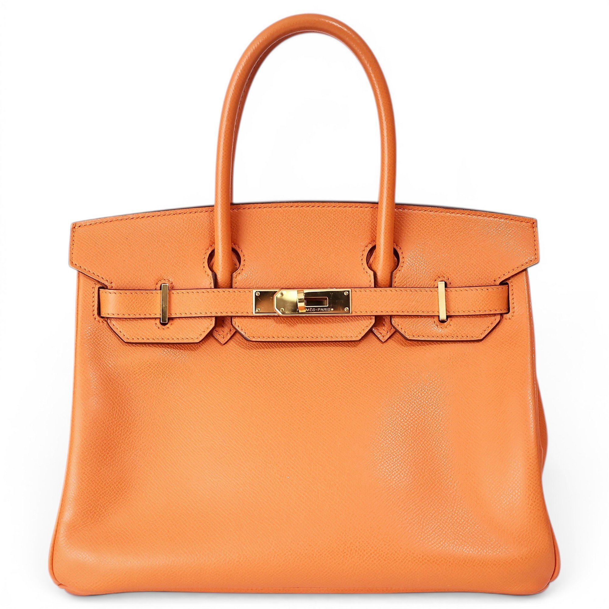 Hermes Birkin 30 Handbag Orange Epsom Leather 2008