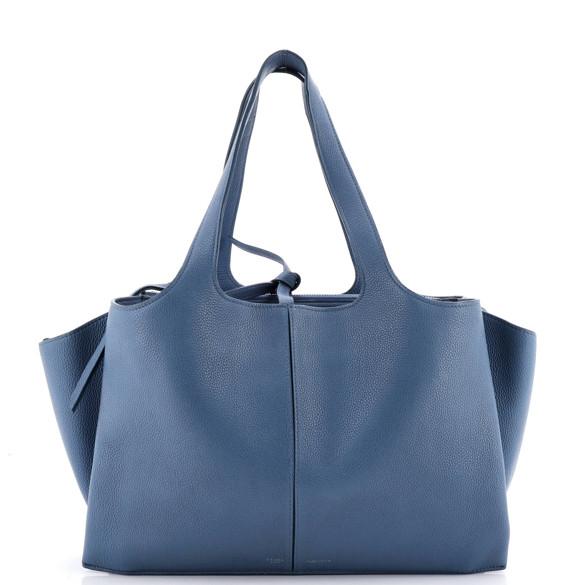 Tri-Fold Shoulder Bag Grained Calfskin Small