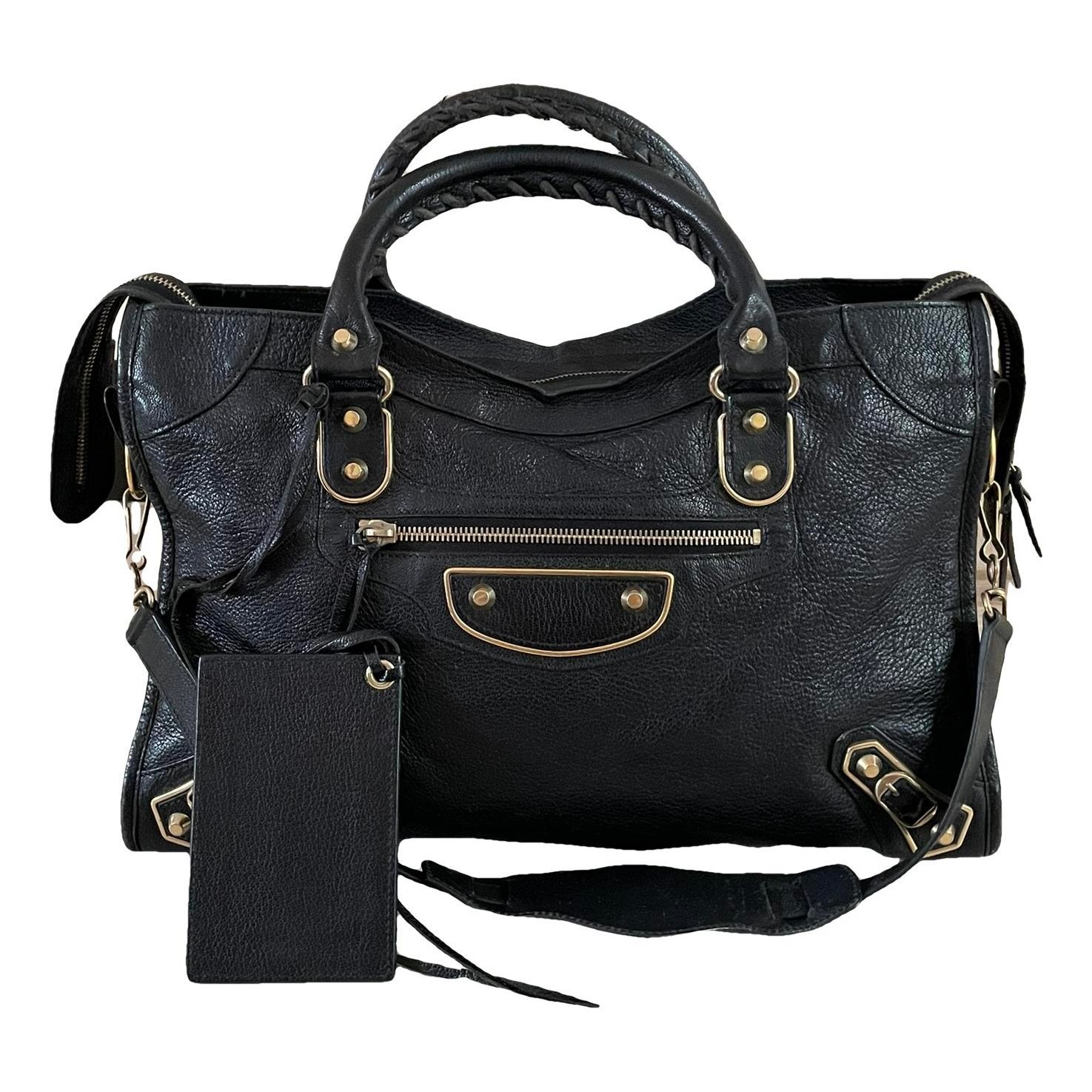 City leather handbag
