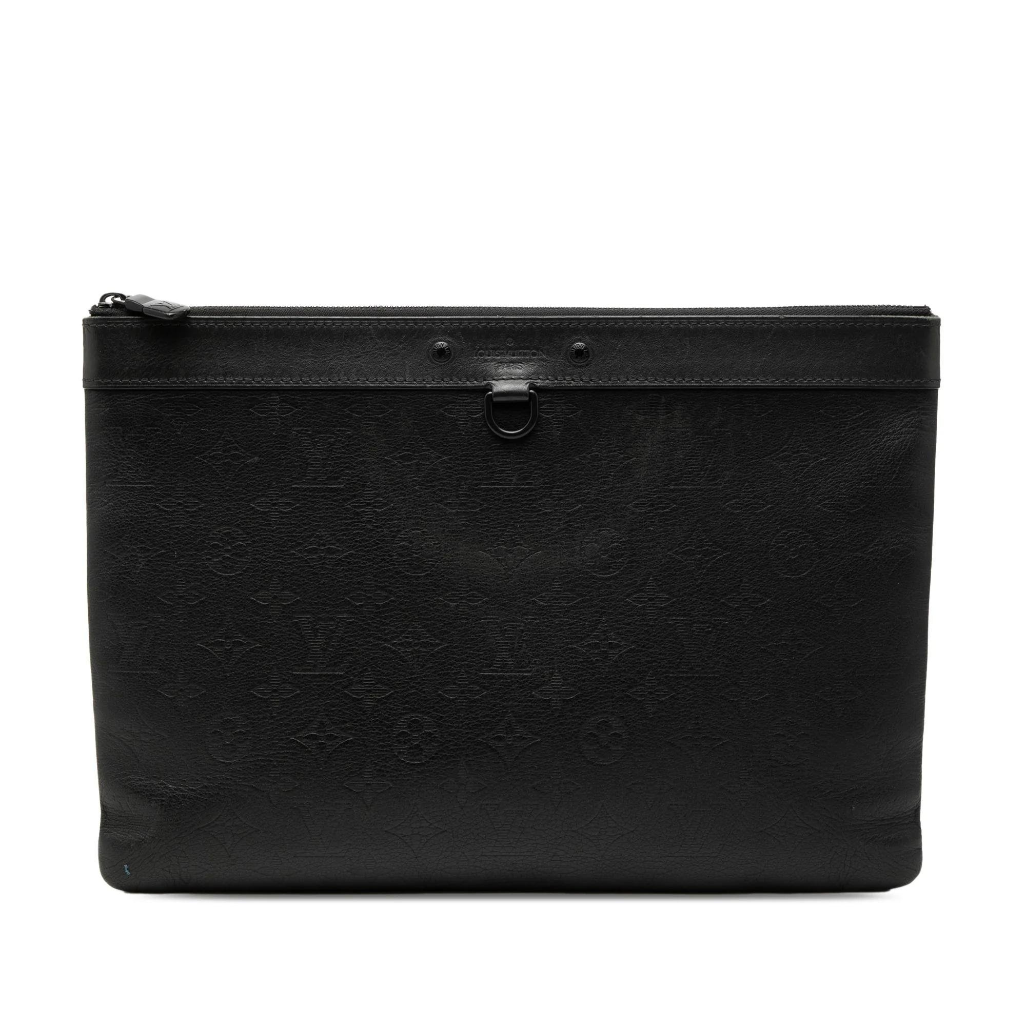 Leather clutch bag