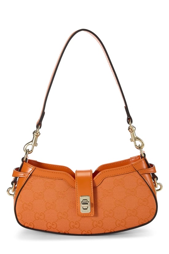 Orange GG Canvas Moon Side Shoulder Bag Mini