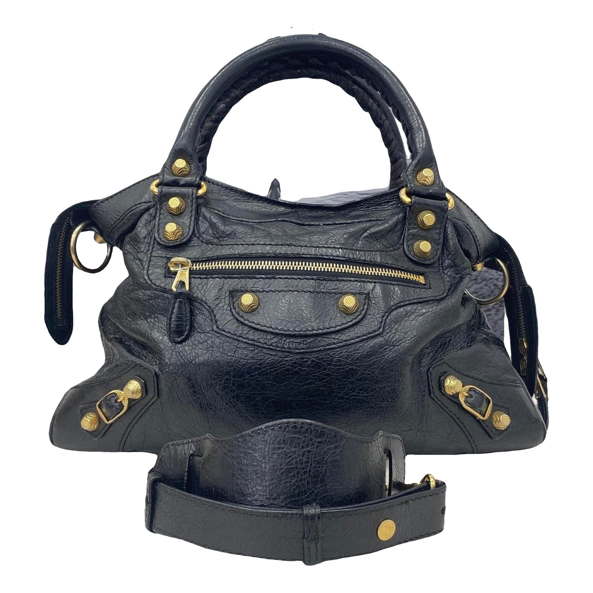 City leather handbag