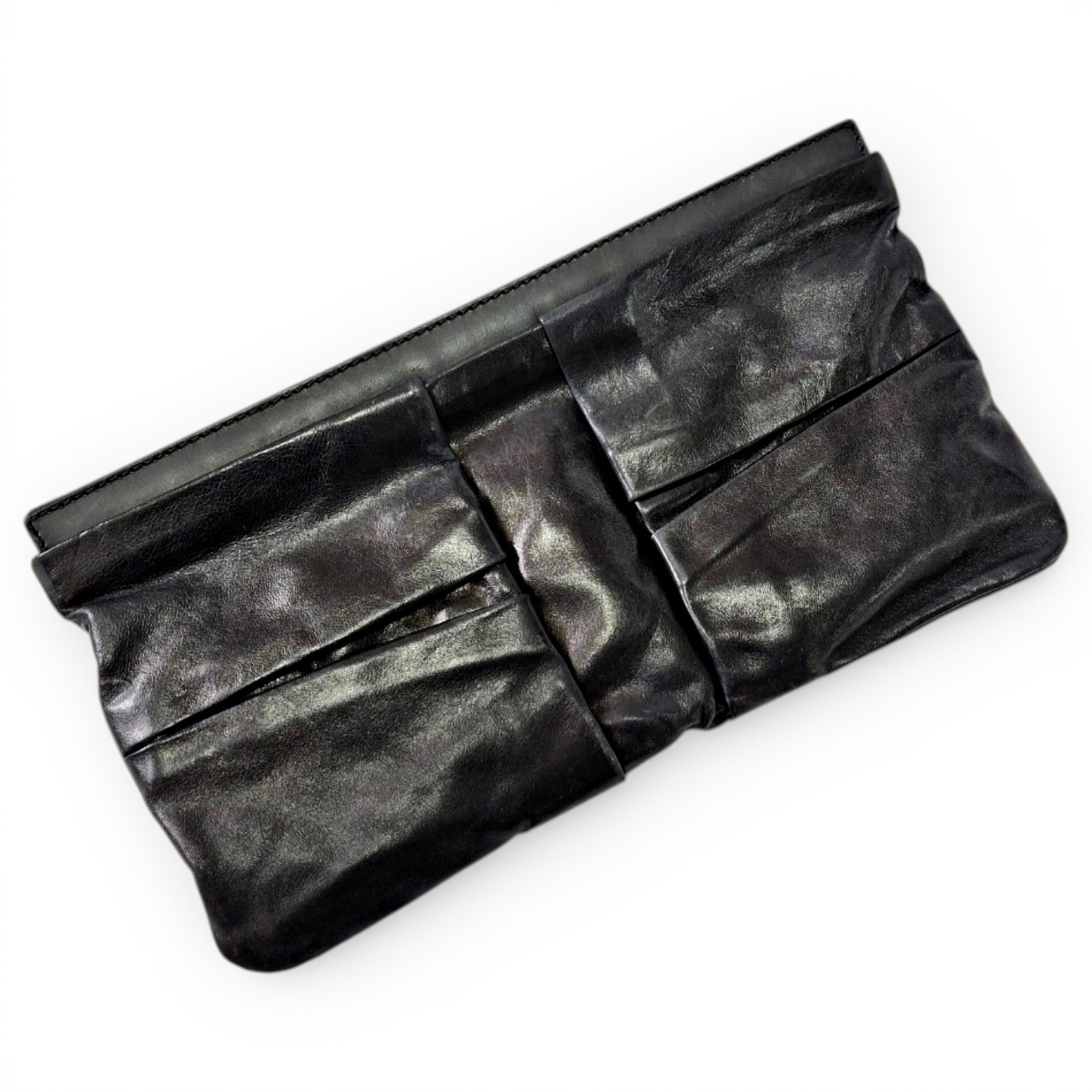 Leather clutch bag