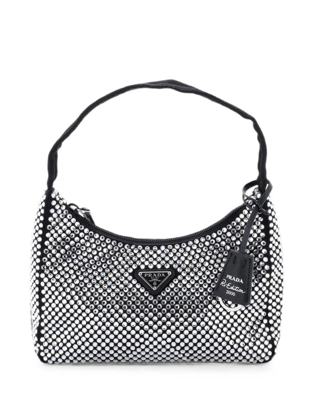 Re-Edition 2000 Crystal Embellished Satin Mini hobo bag
