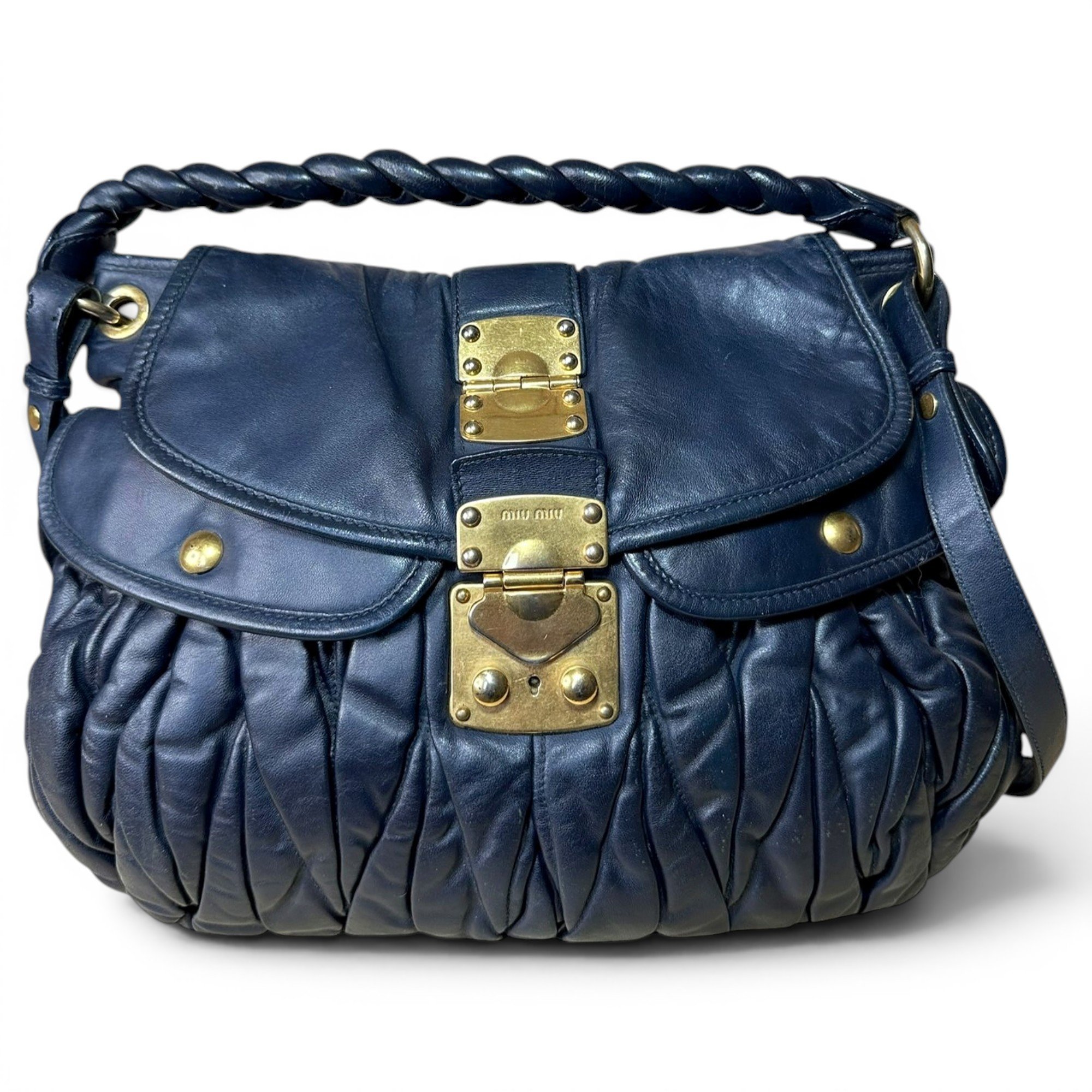 Coffer leather handbag