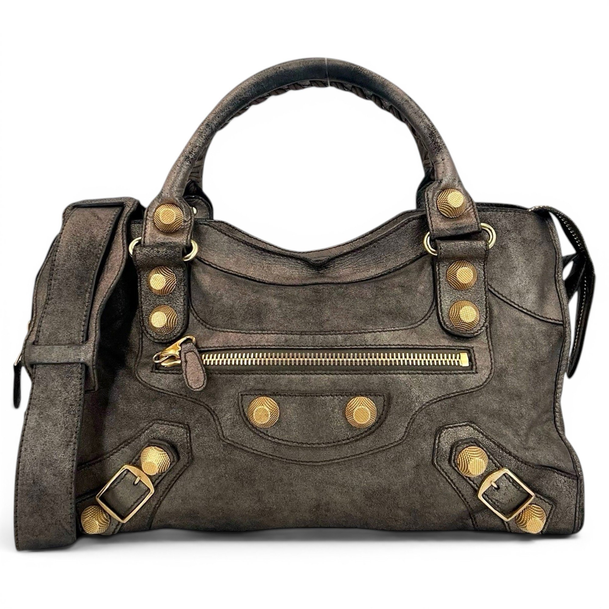 City leather handbag