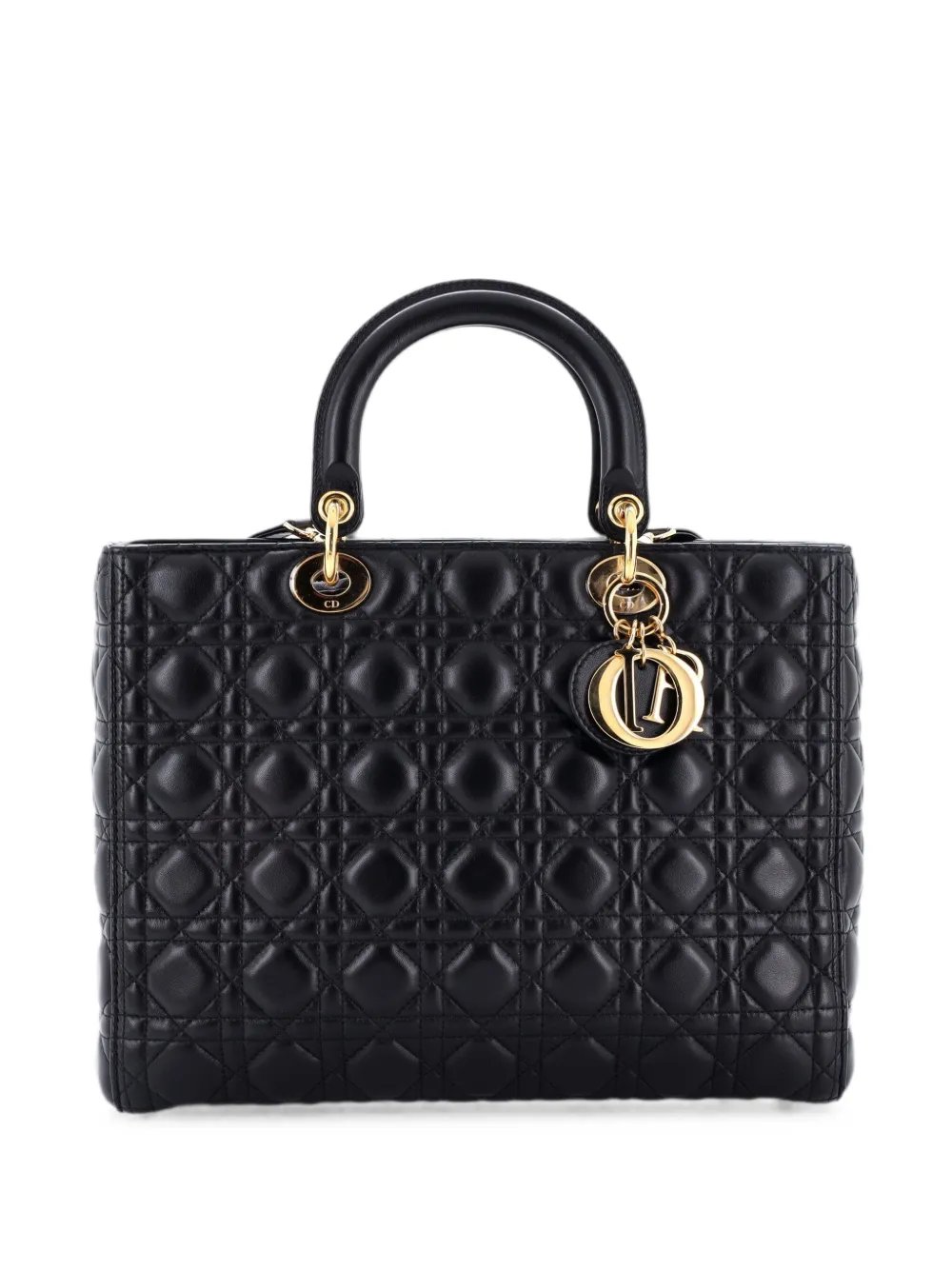 Vintage Lady Dior Bag Cannage Quilt Lambskin Large satchel
