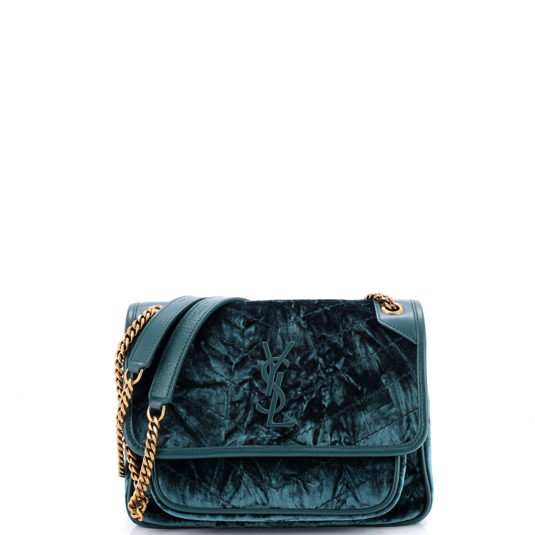 Niki Chain Flap Bag Matelasse Chevron Velvet Baby