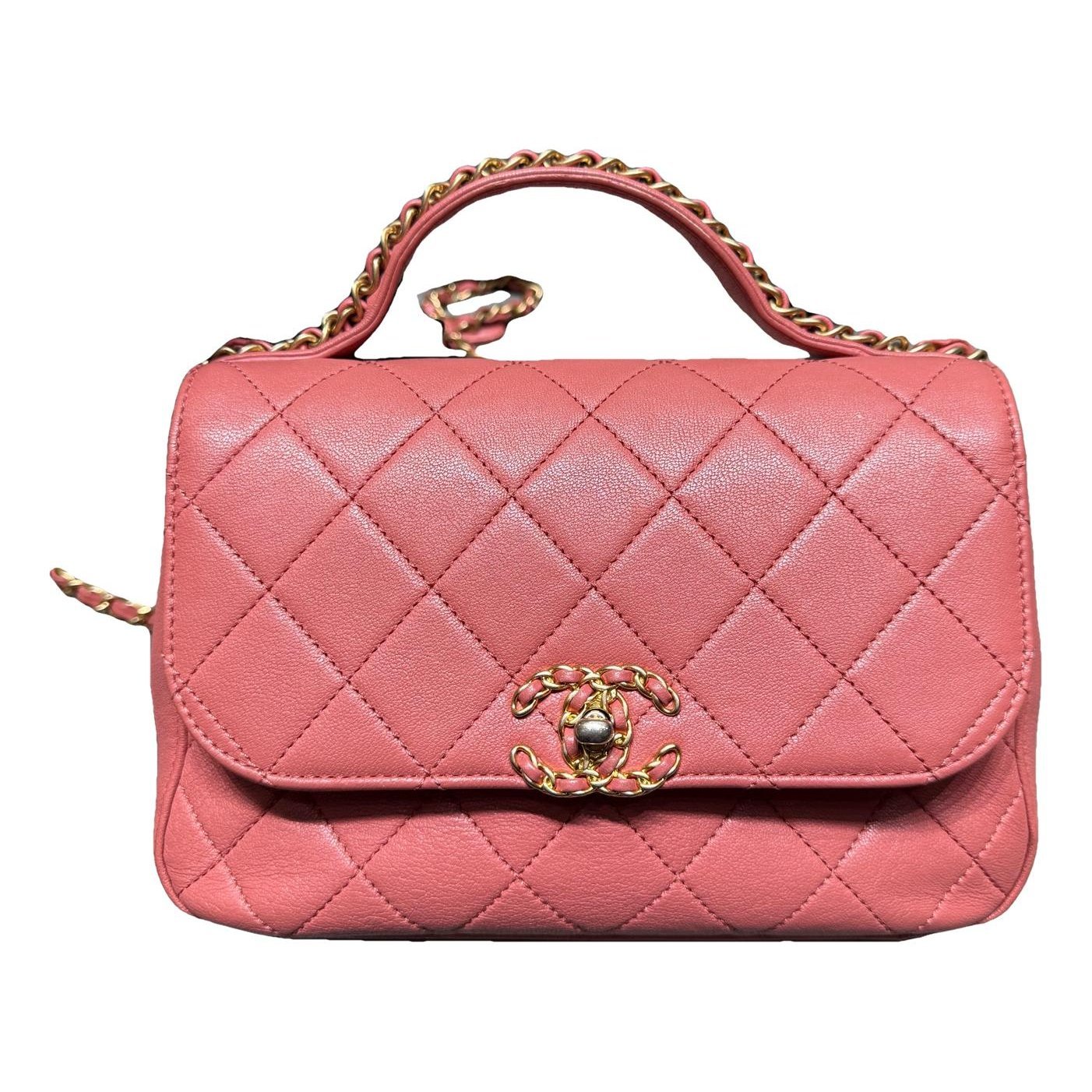 Trendy CC Top Handle leather bag