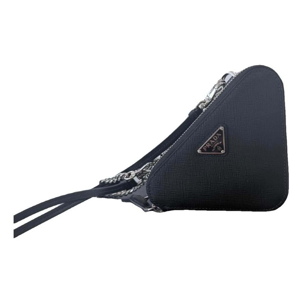 Triangle leather mini bag
