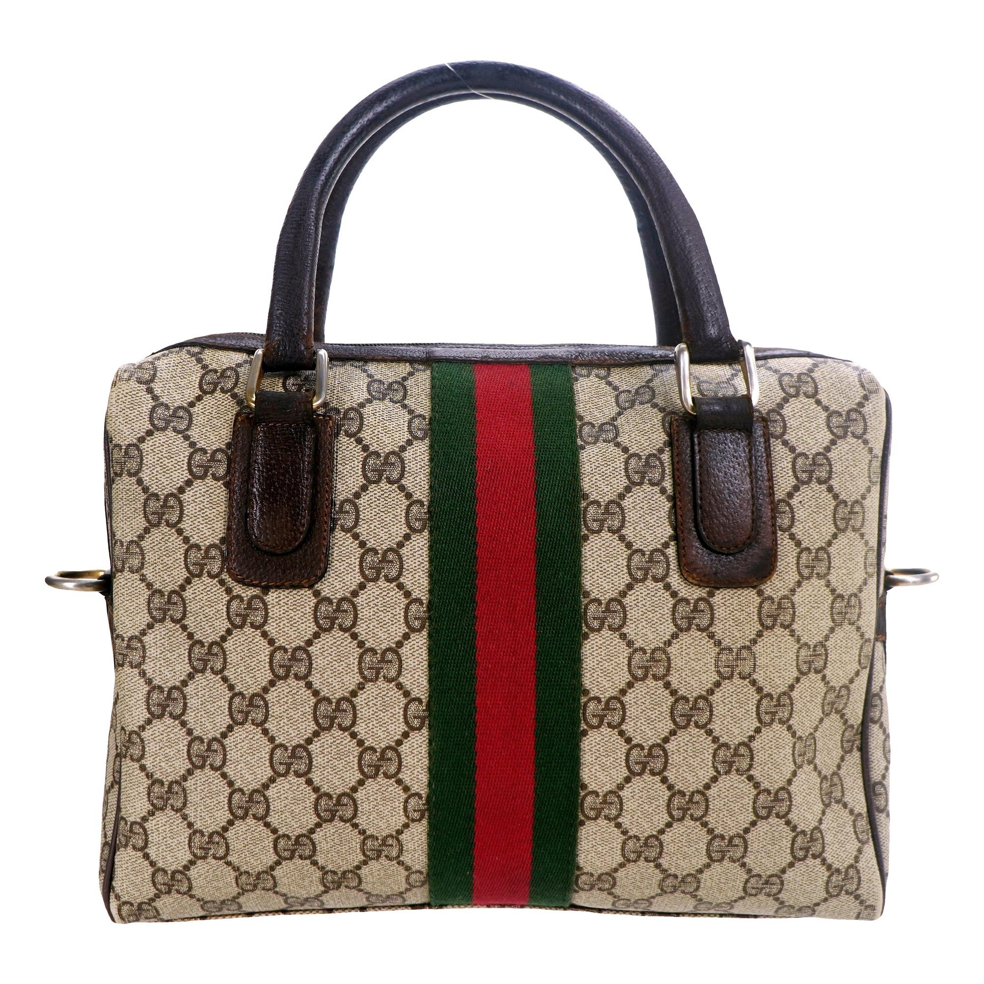 Ophidia Top Handle leather handbag