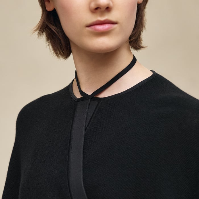 Noir Wrap Cashmere Cardigan