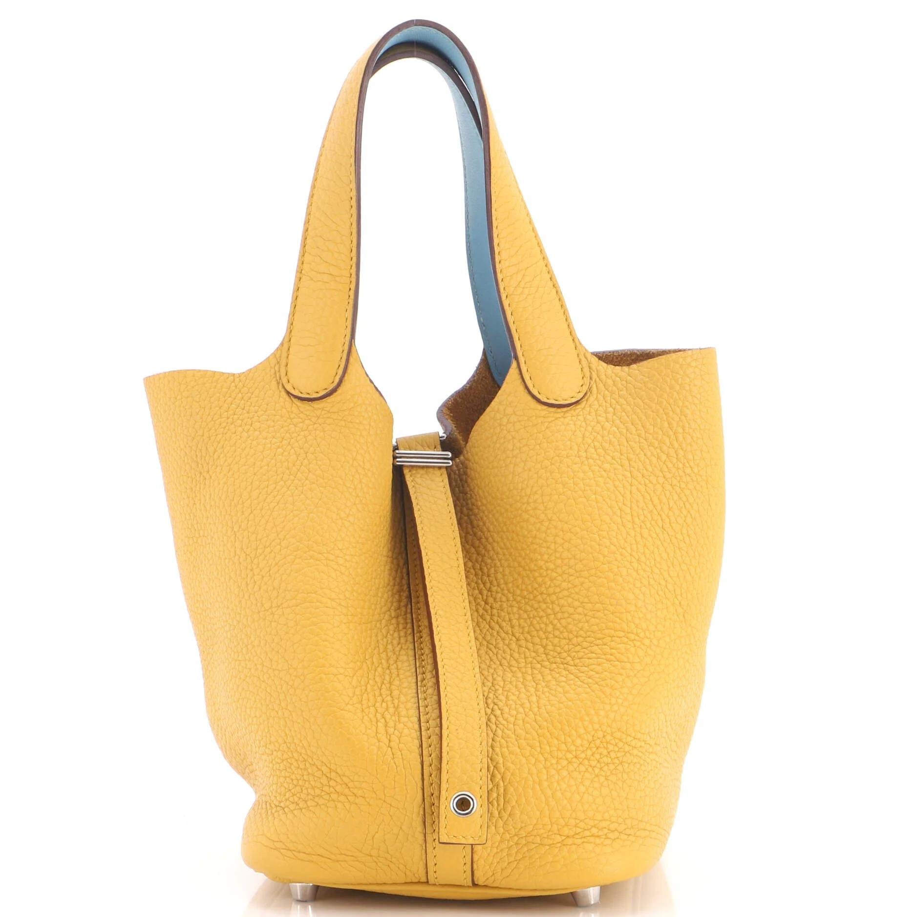 Picotin leather tote