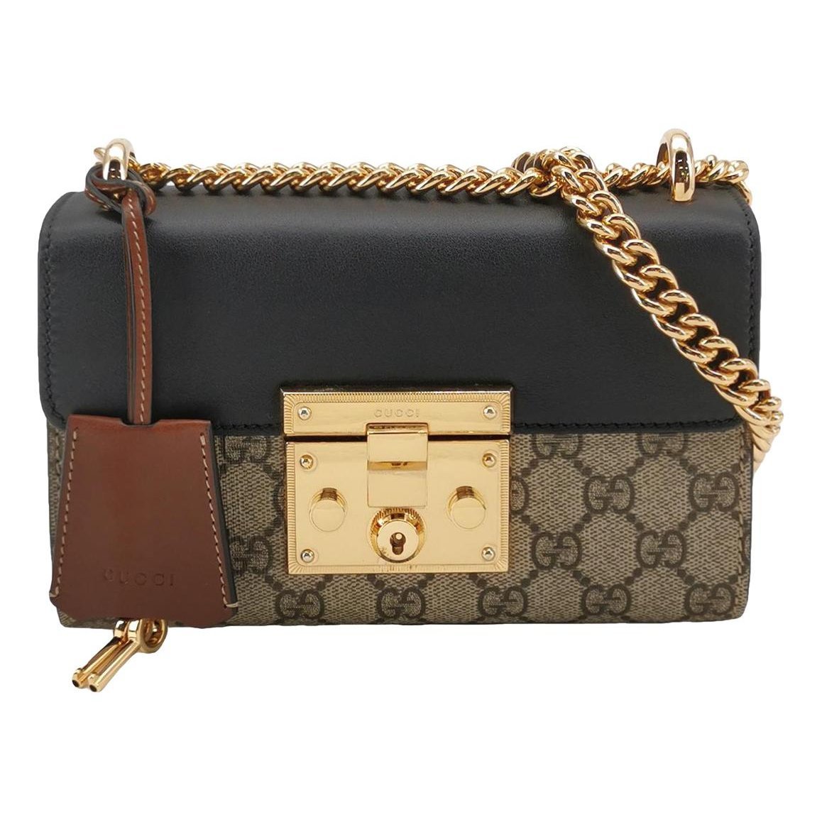 Padlock leather handbag