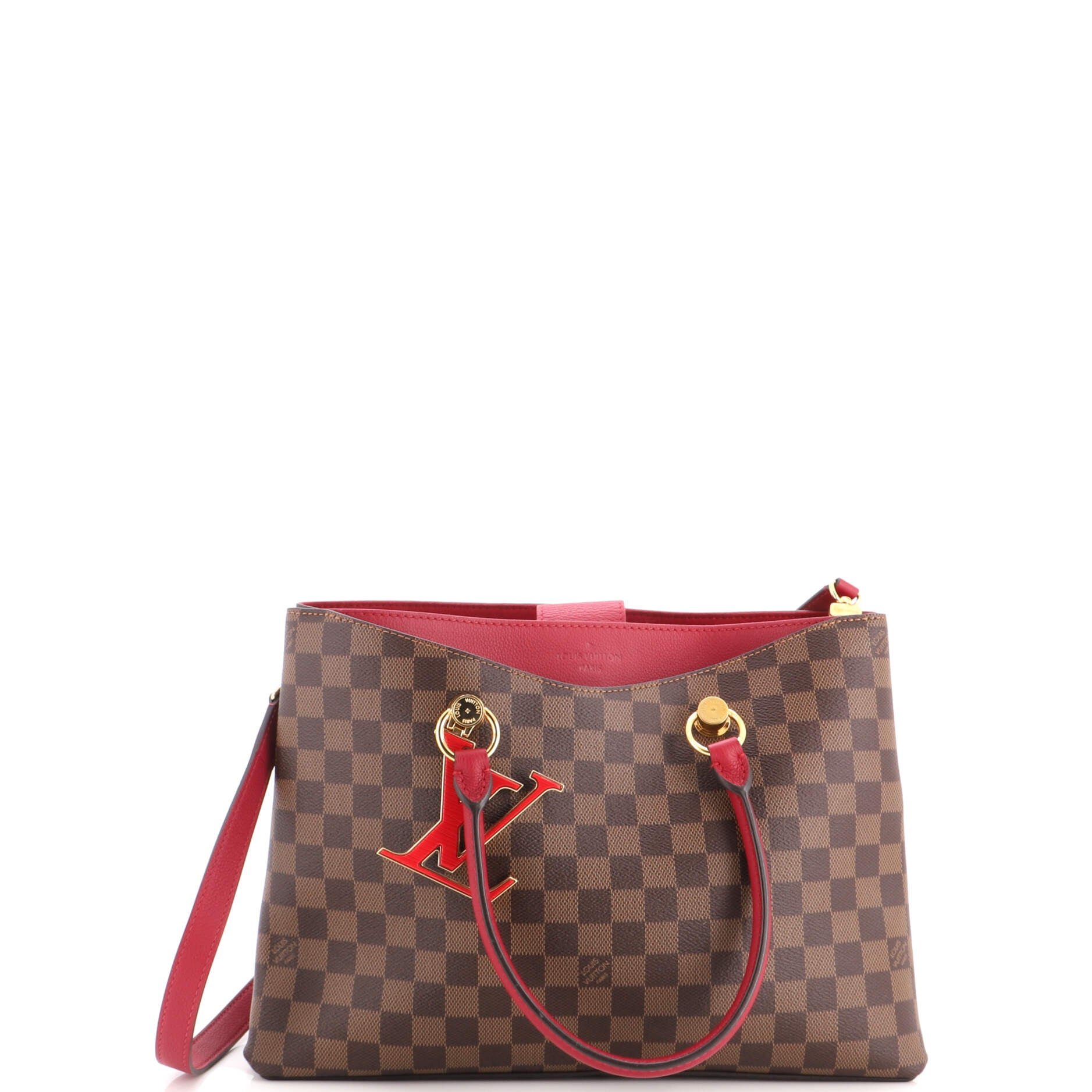 LV Riverside Handbag Damier with Leather